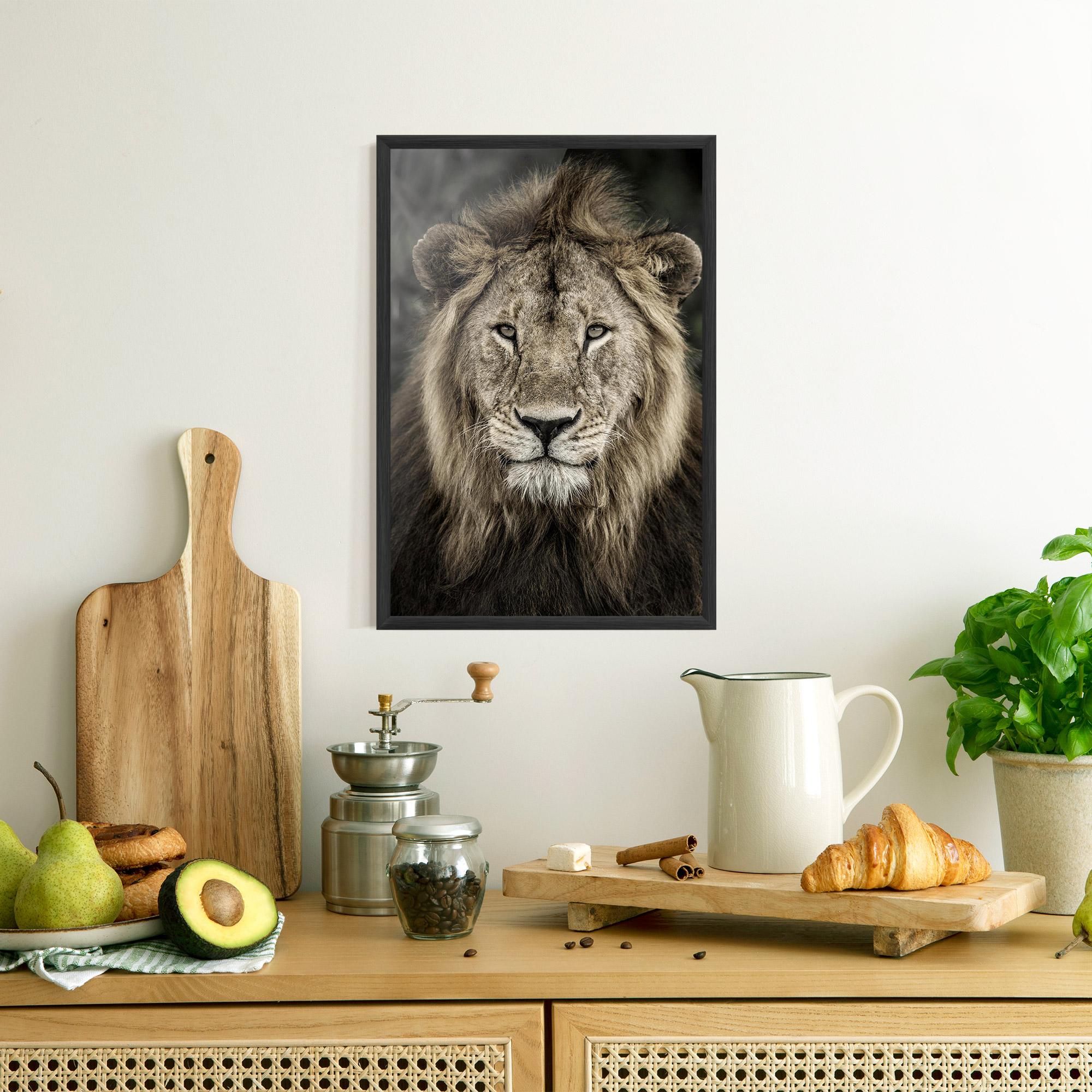 Gerahmte Poster Lion Close Up mockup 8