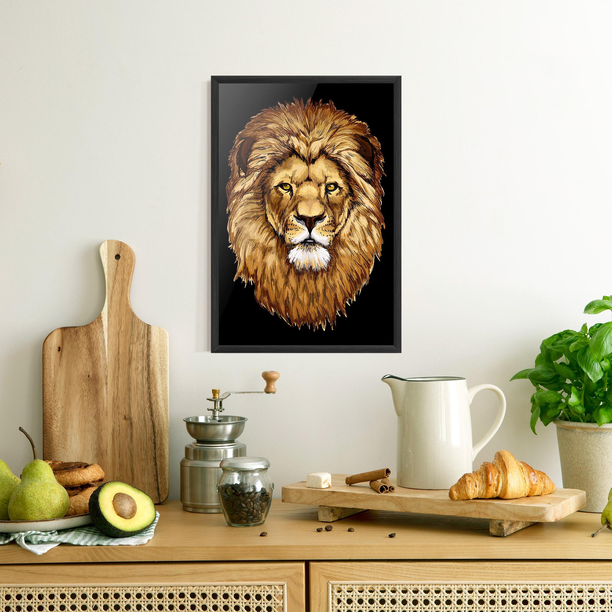 Gerahmte Poster Lion Head mockup 8