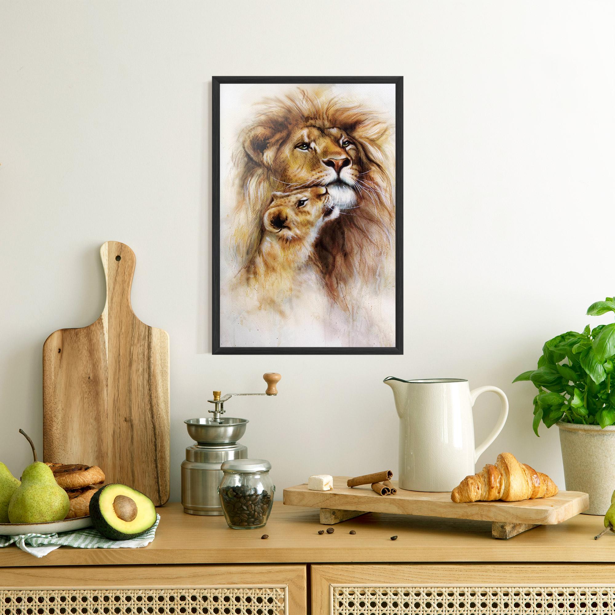 Gerahmte Poster Lion Love mockup 8