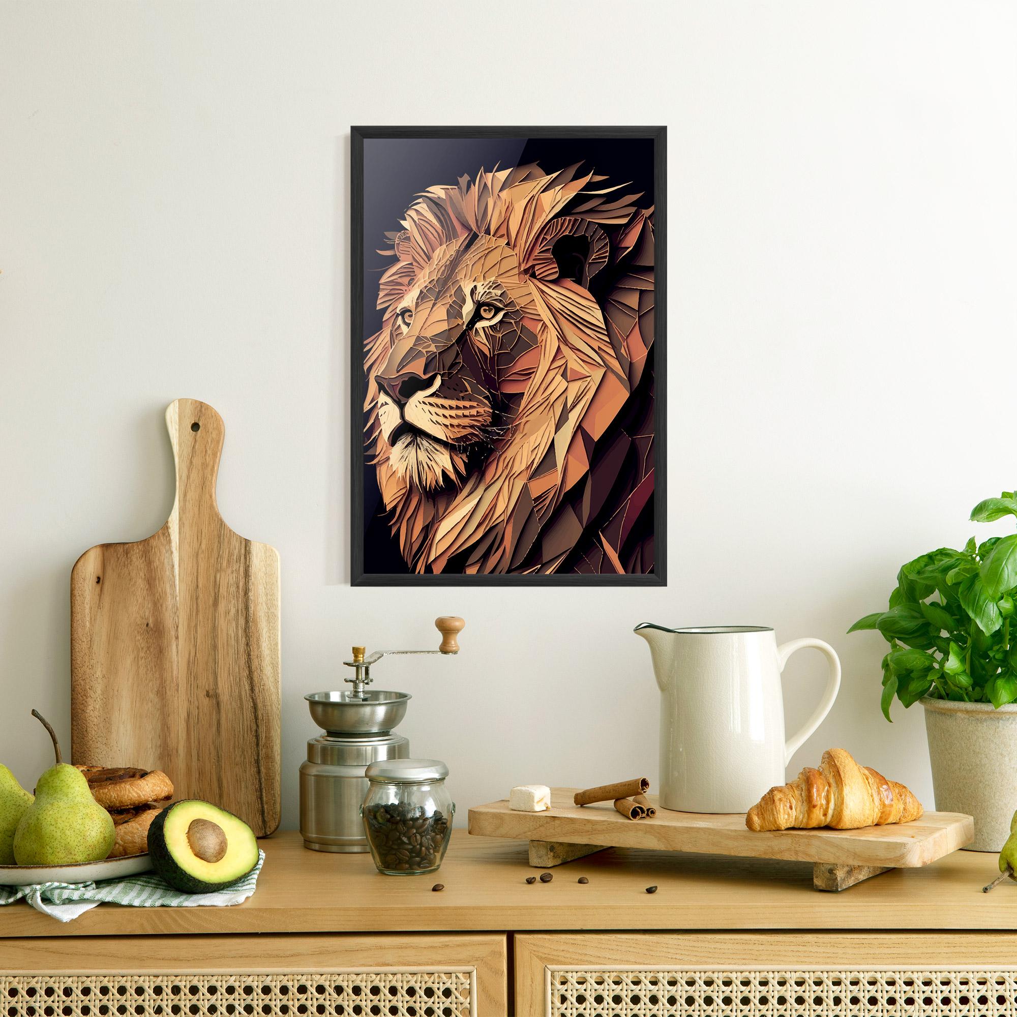 Gerahmte Poster Orange Mix Lion mockup 8