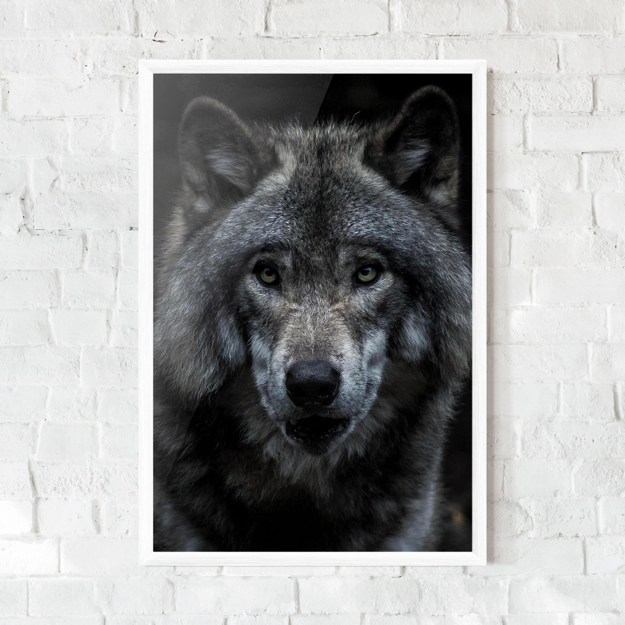 Gerahmte Poster Angry Wolf mockup 0
