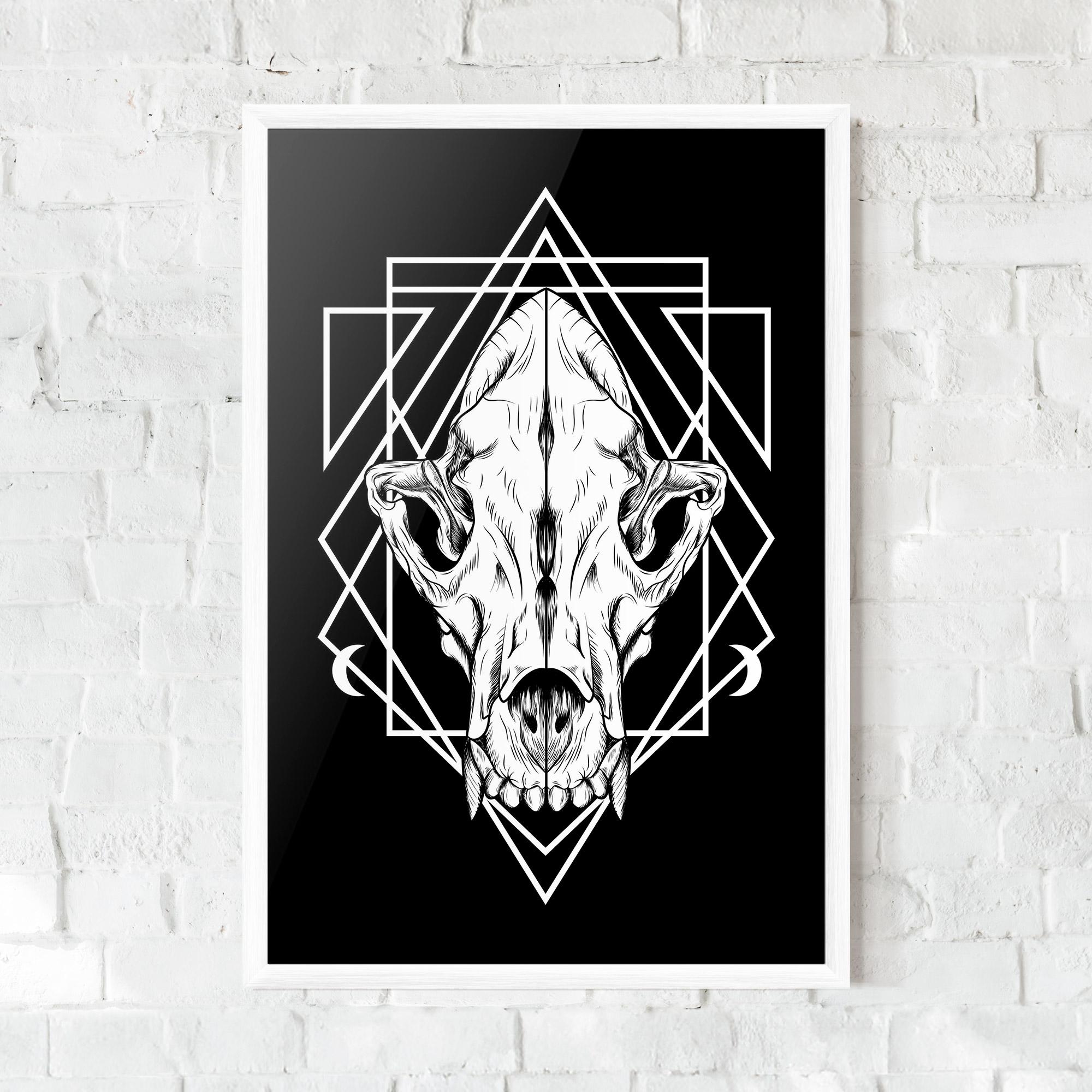 Gerahmte Poster Dark Wolf Skull mockup 0