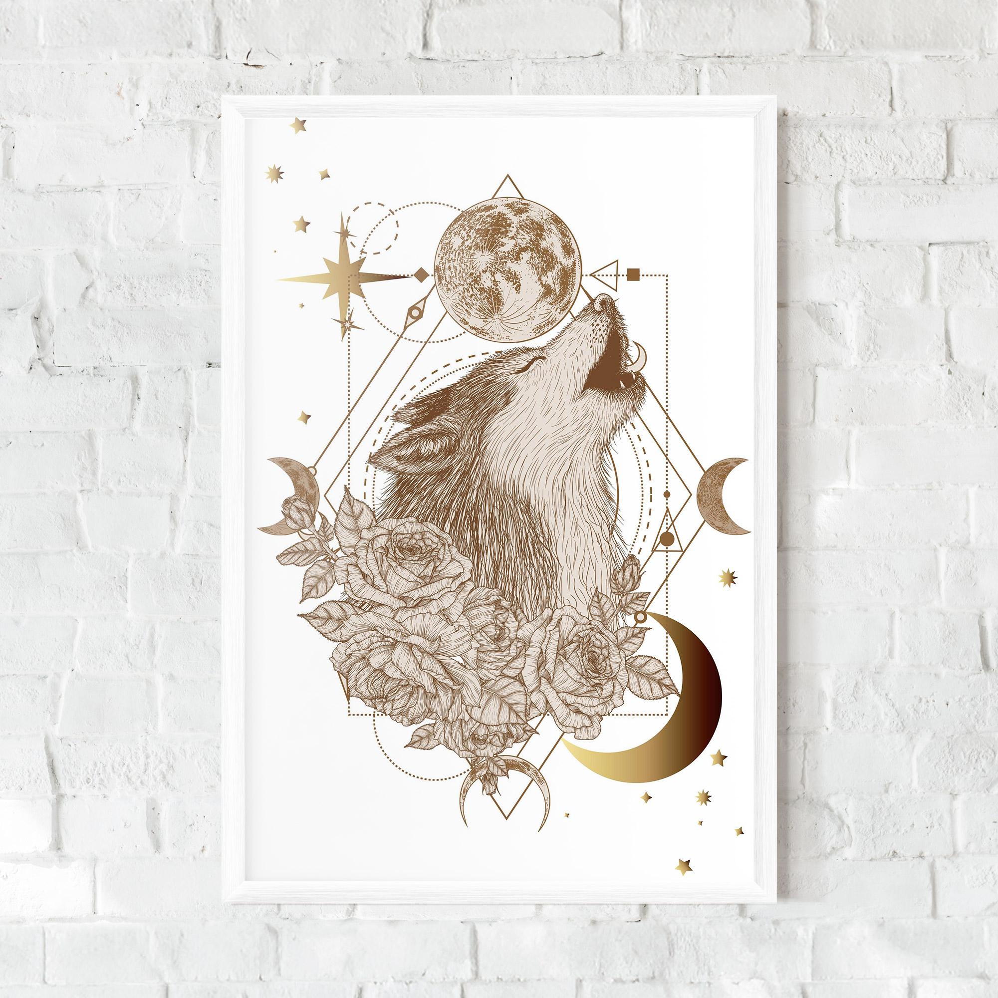 Gerahmte Poster Magical Wolf mockup 0