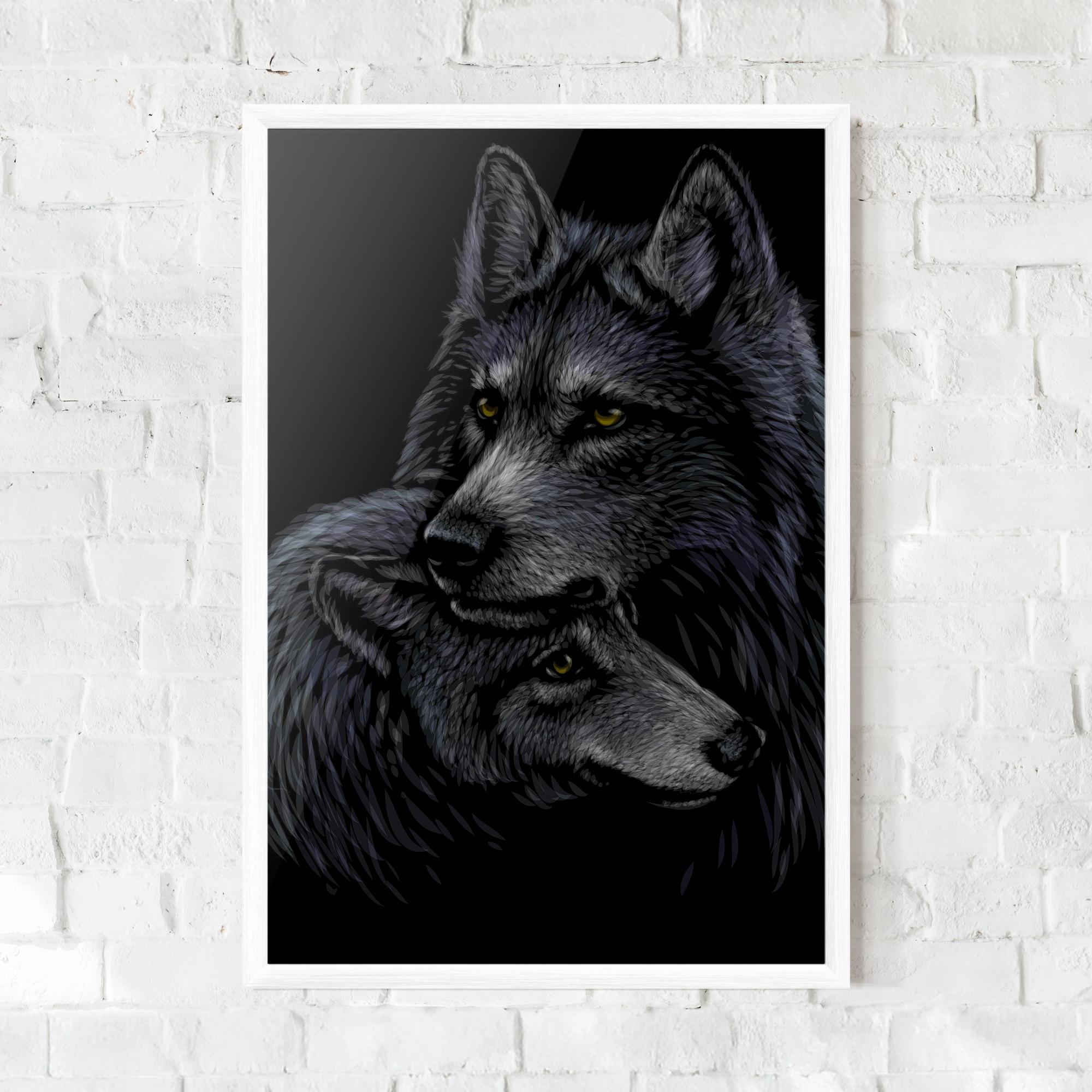 Gerahmte Poster Mom Wolf mockup 0