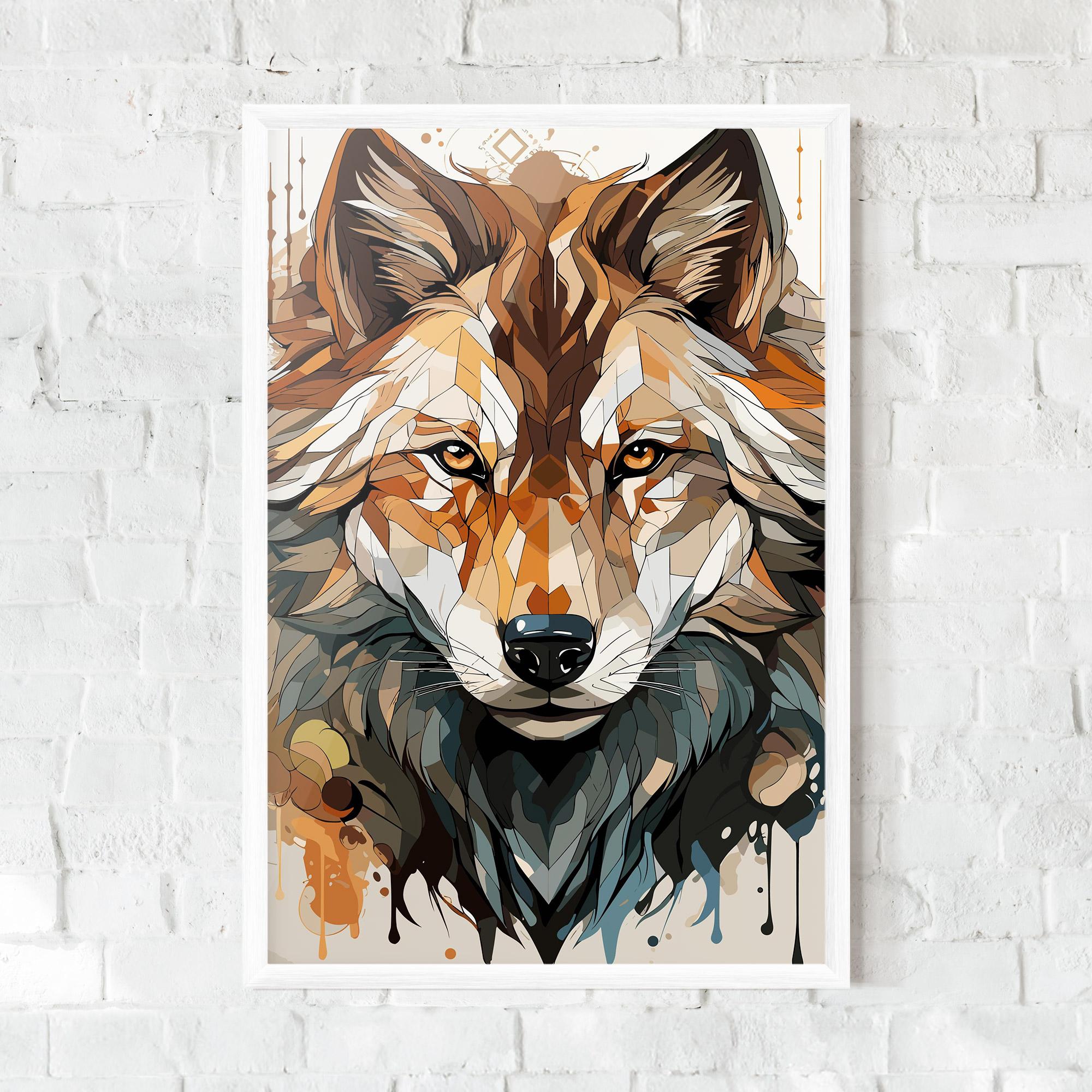 Gerahmte Poster Pretty Orange Wolf mockup 0