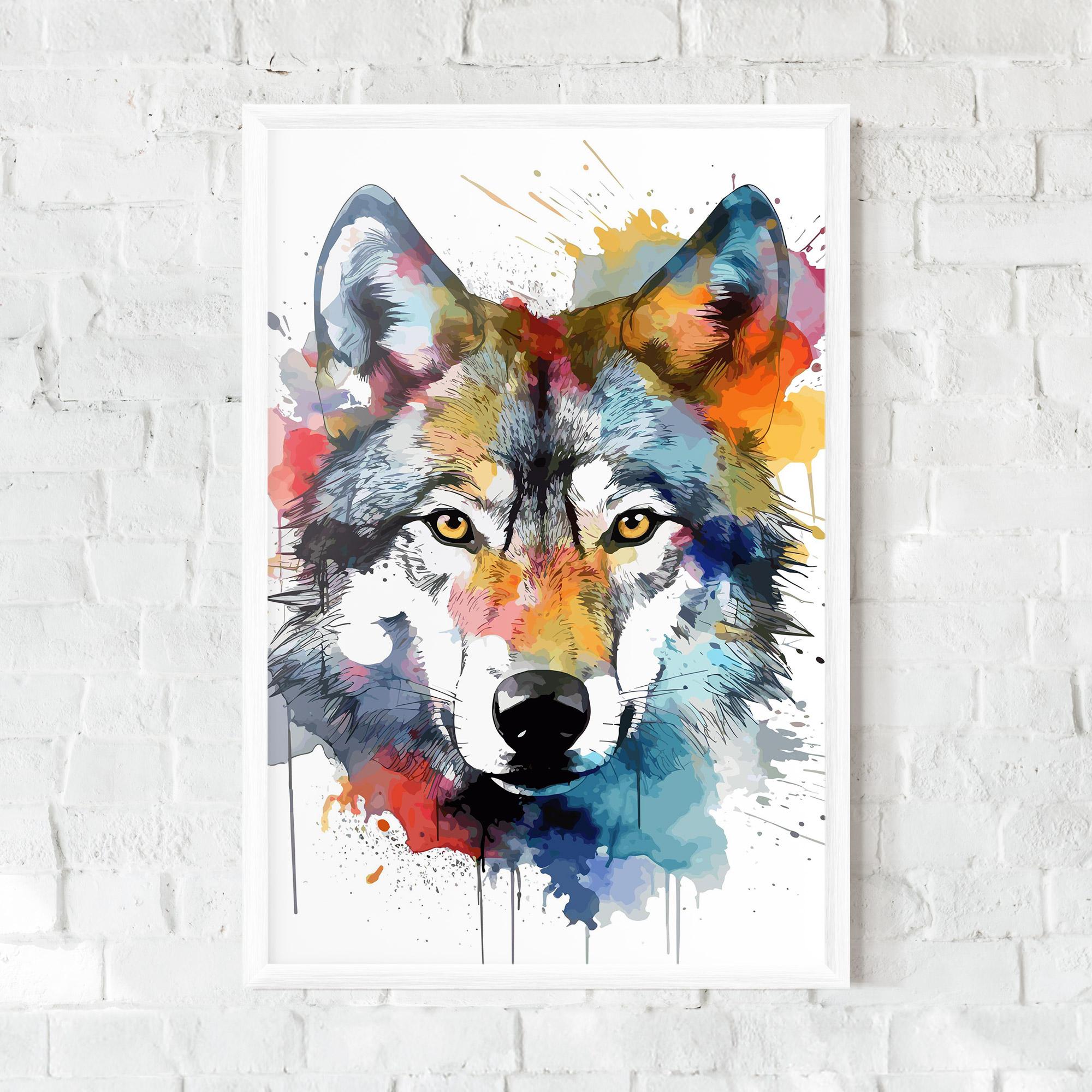 Gerahmte Poster Wolf Art mockup 0