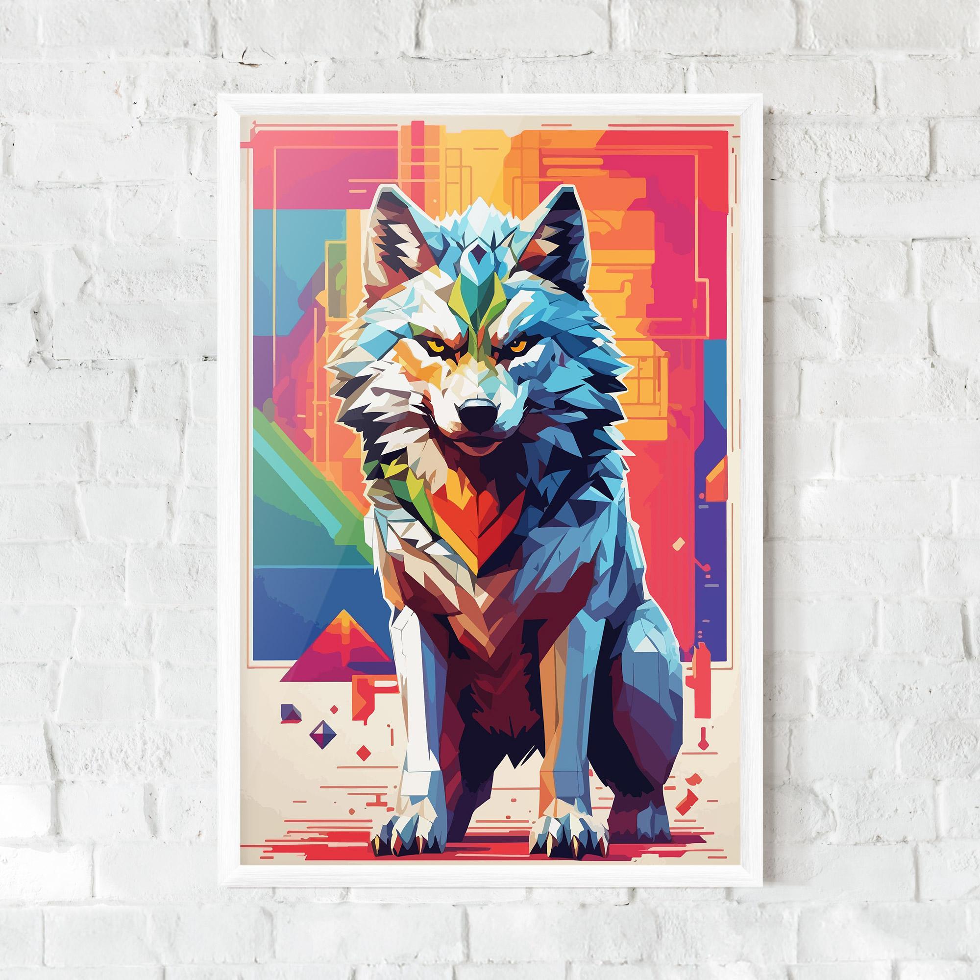 Gerahmte Poster Wolf Character mockup 0