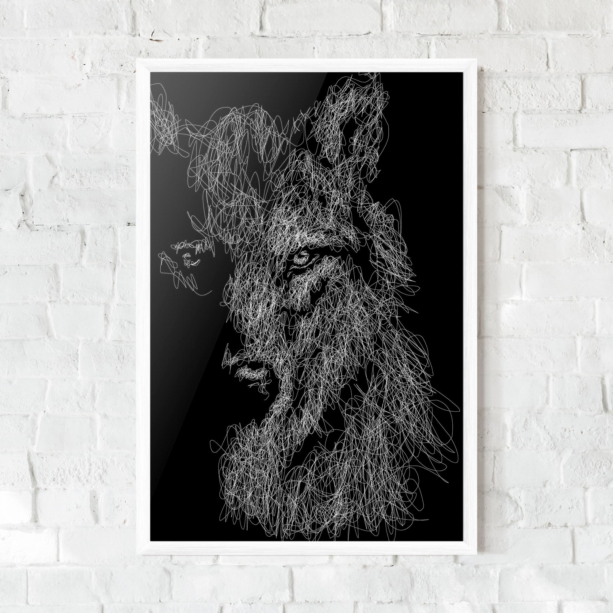 Gerahmte Poster Wolf Line mockup 0
