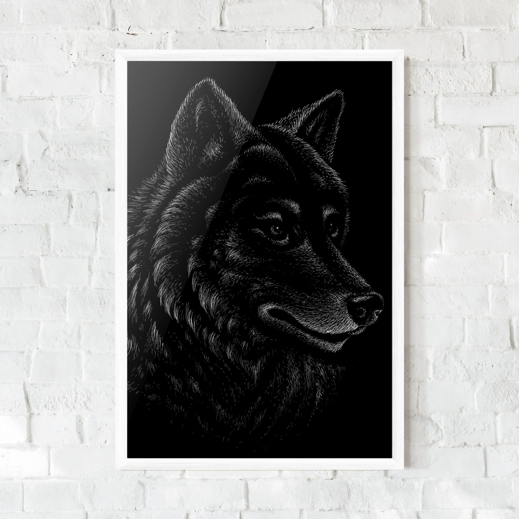 Wolf Shillouette Head mockup 0