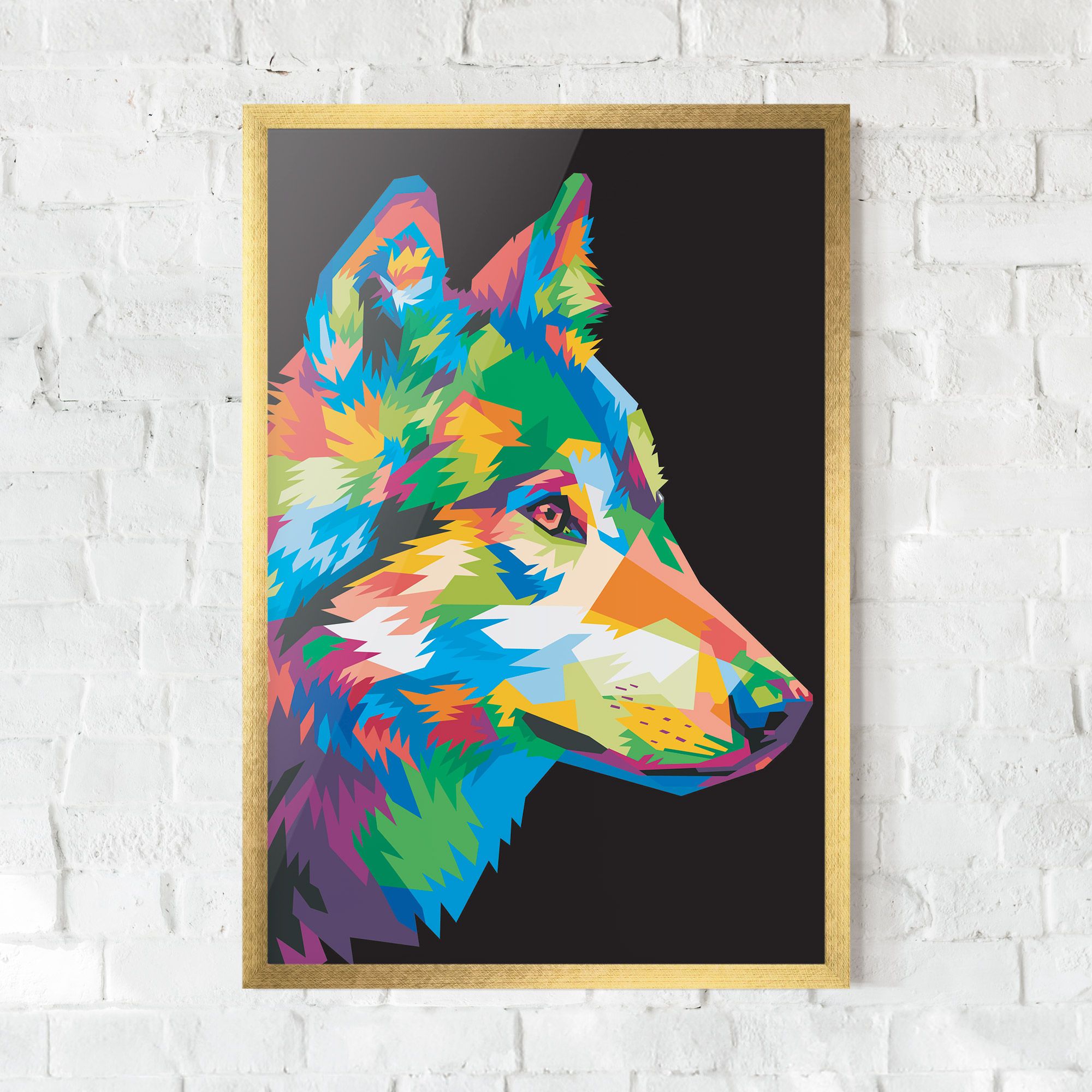 Colorful Wolf mockup 0