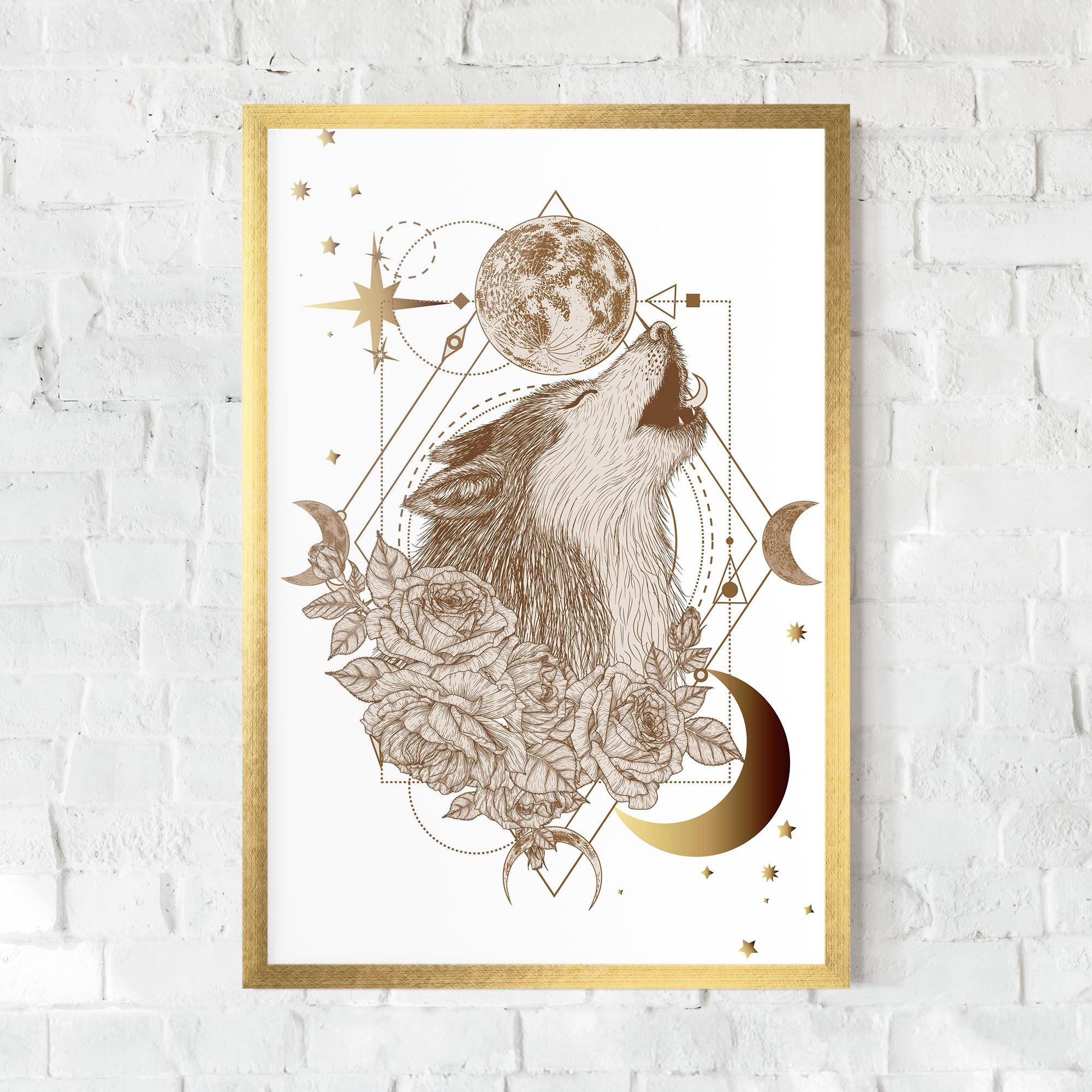 Gerahmte Poster Magical Wolf mockup 0