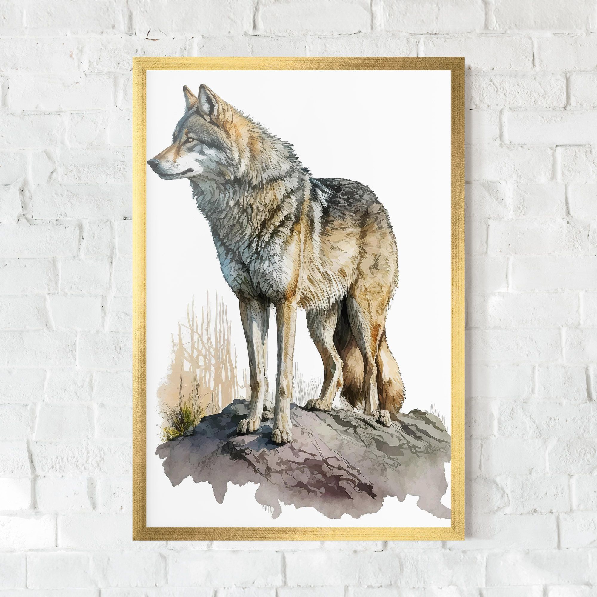 Wolf On Rock mockup 0