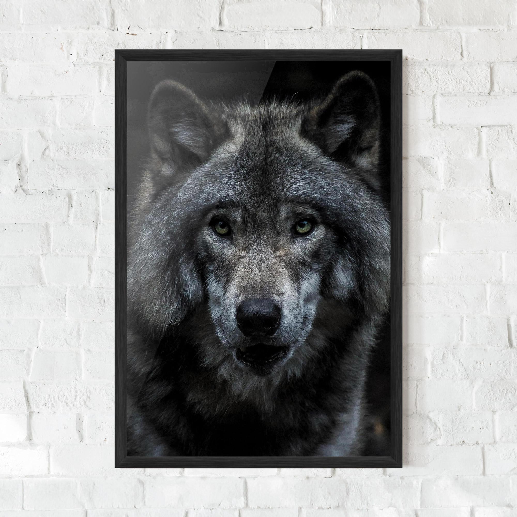 Gerahmte Poster Angry Wolf mockup 0