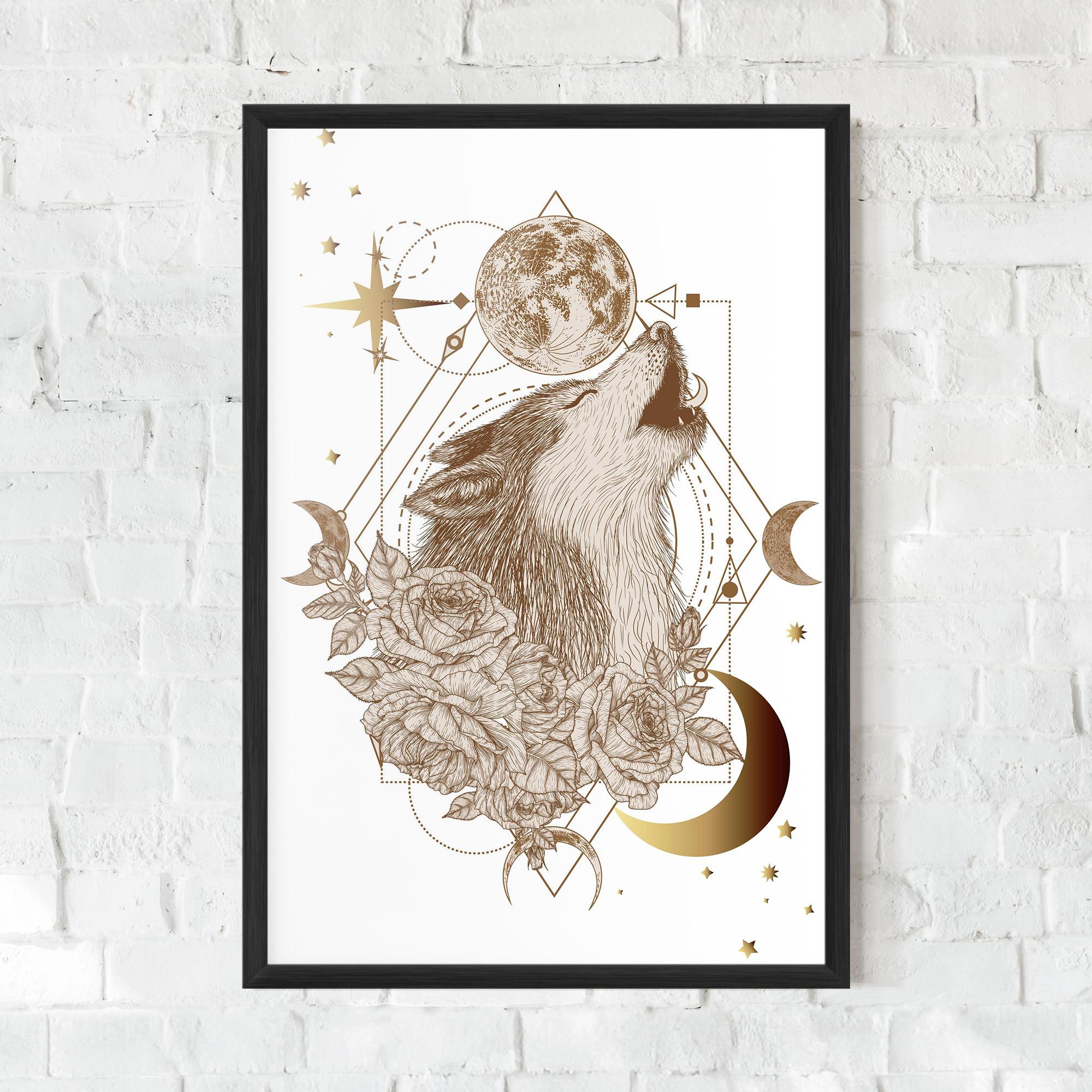 Gerahmte Poster Magical Wolf mockup 0