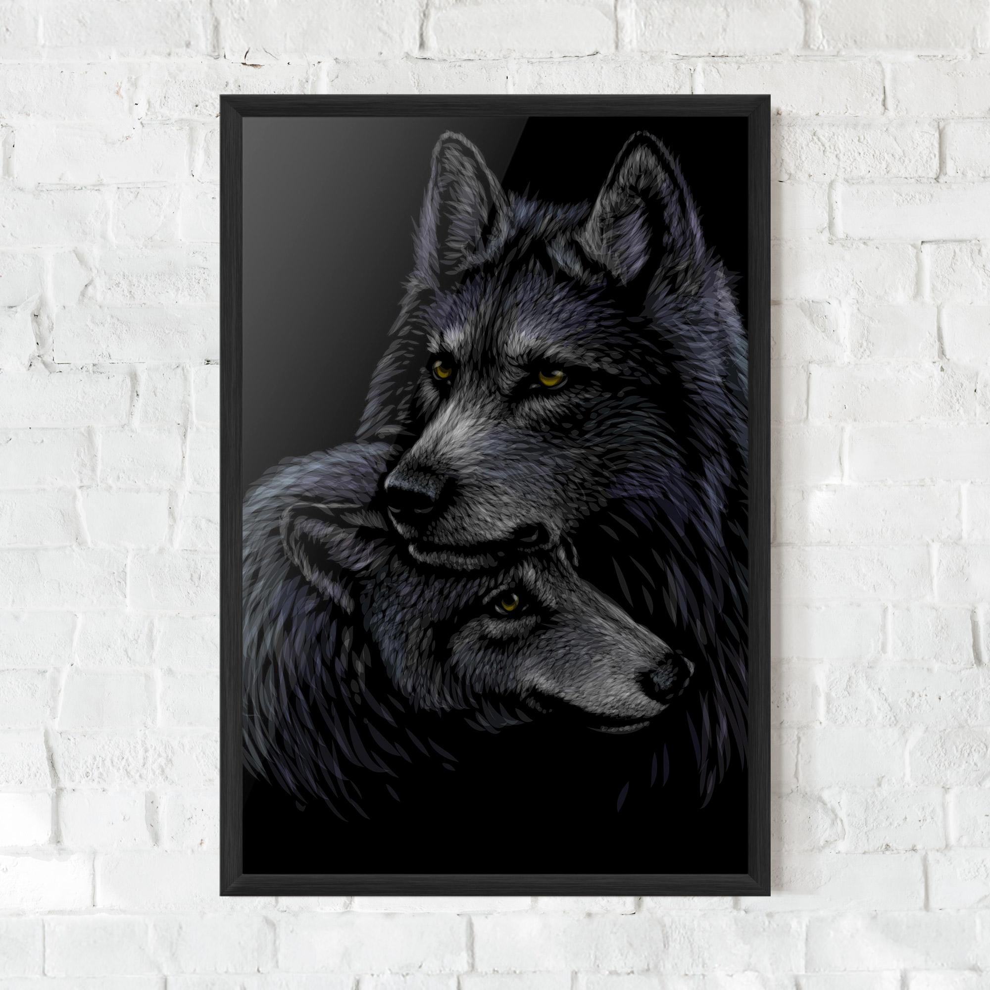 Gerahmte Poster Mom Wolf mockup 0