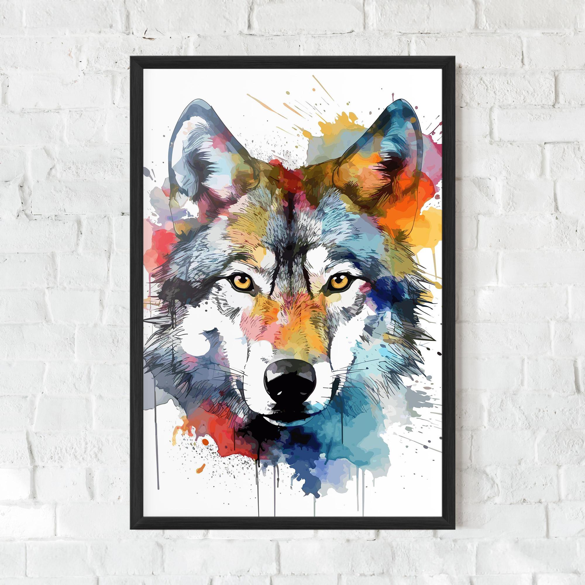 Gerahmte Poster Wolf Art mockup 0