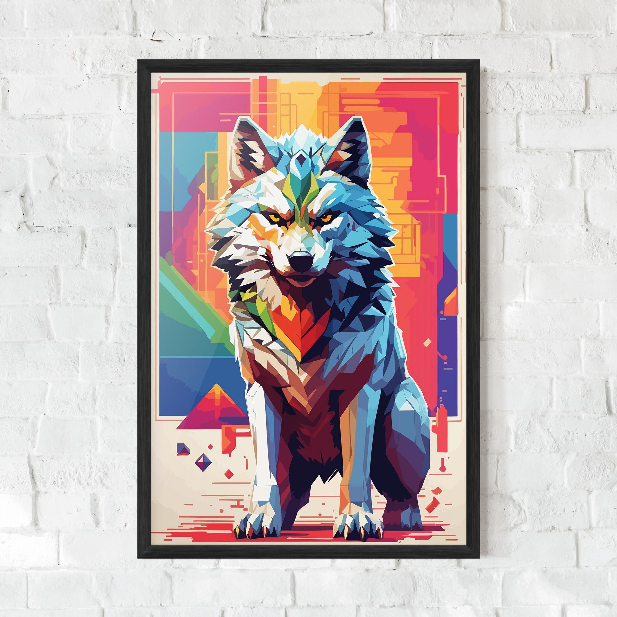 Gerahmte Poster Wolf Character mockup 0
