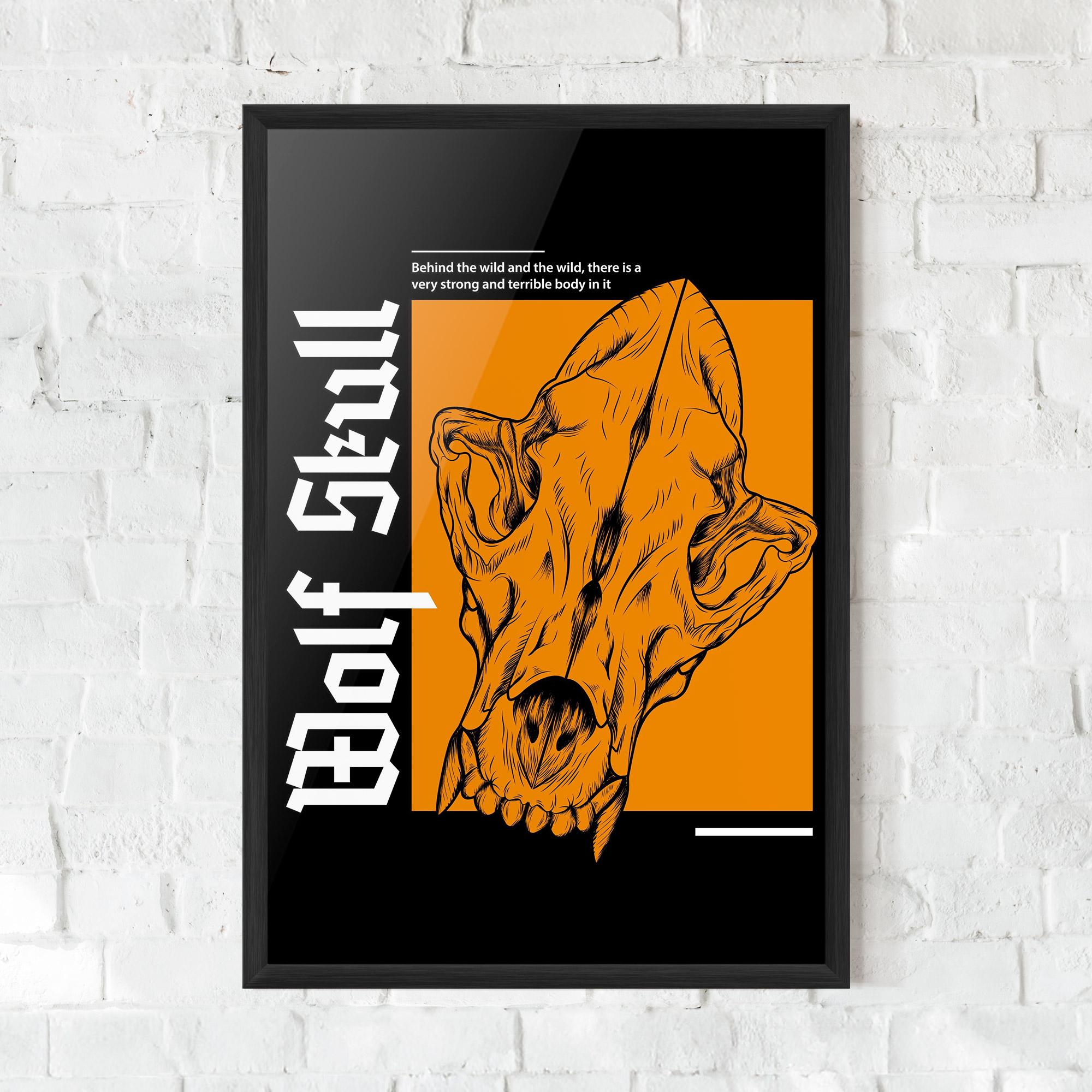 Gerahmte Poster Wolf Skull mockup 0