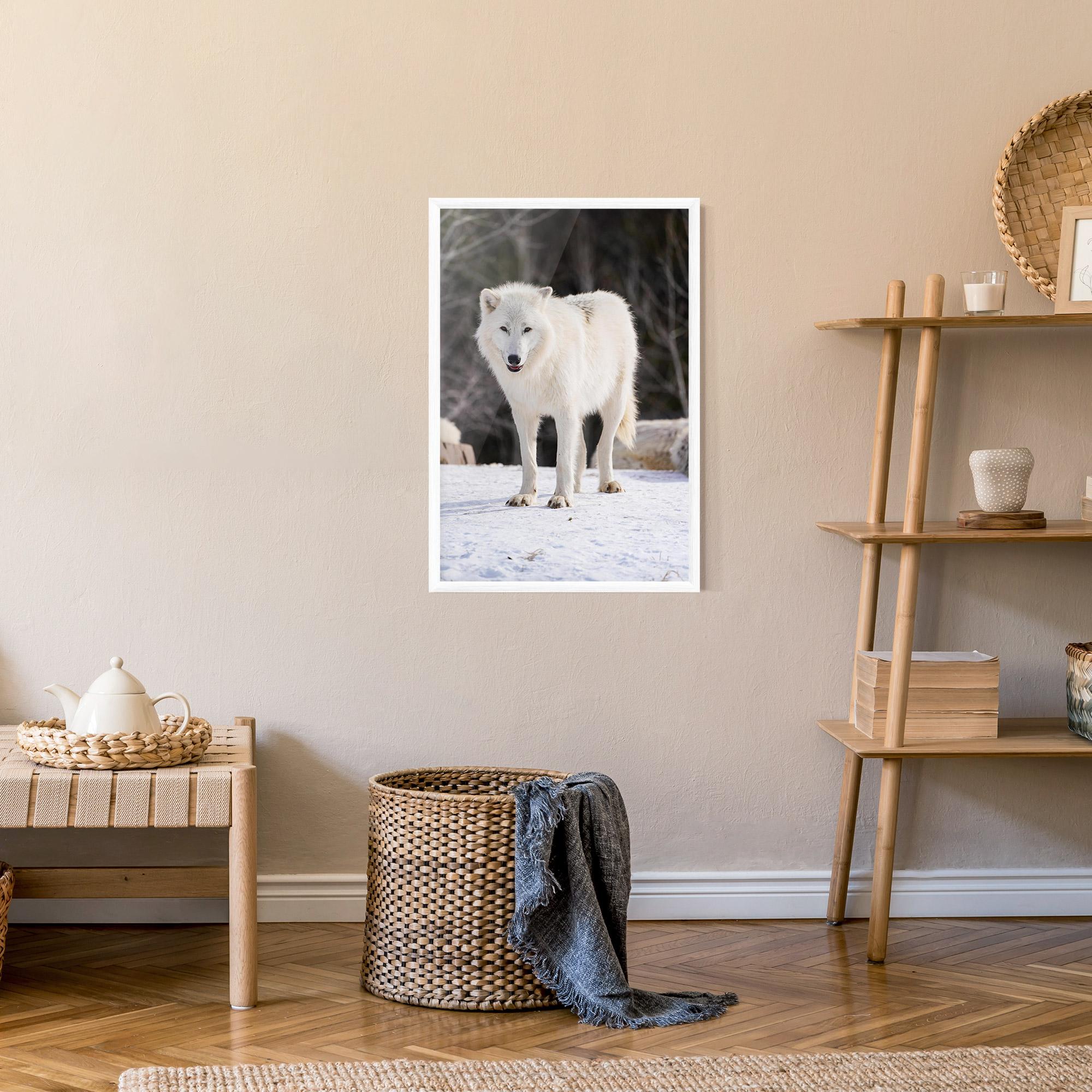 Gerahmte Poster Beautiful White Wolf mockup 9