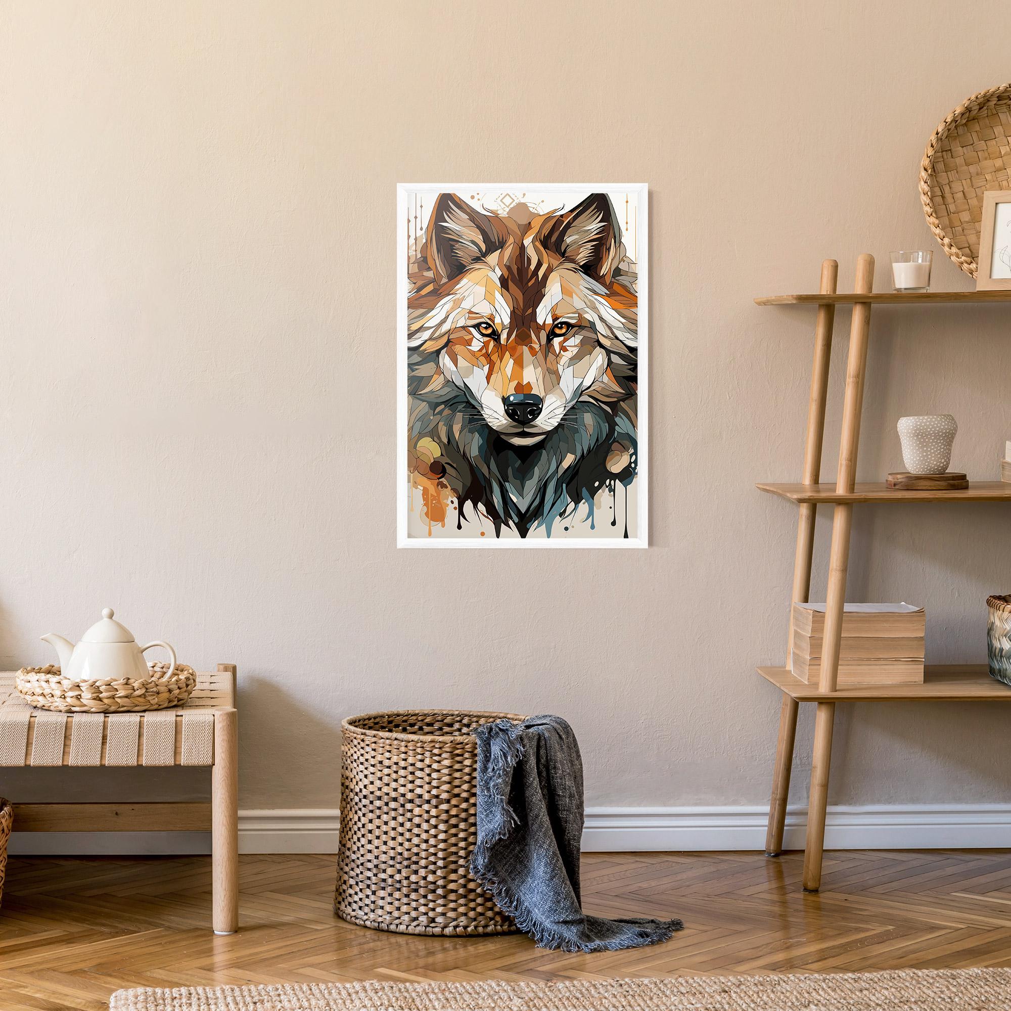 Gerahmte Poster Pretty Orange Wolf mockup 9