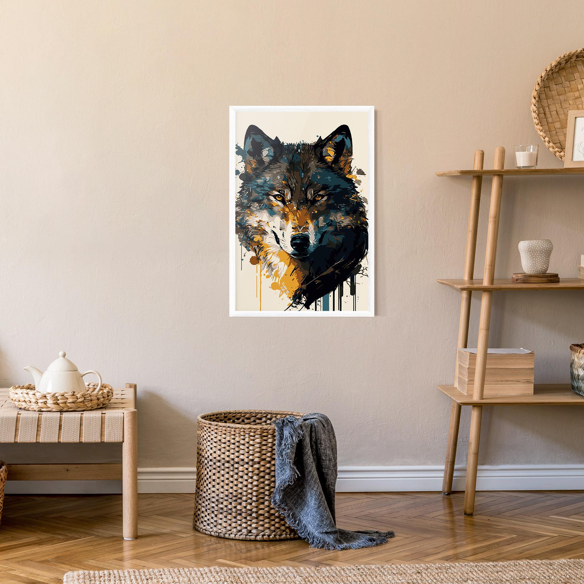 Gerahmte Poster Wolf Head Art mockup 9