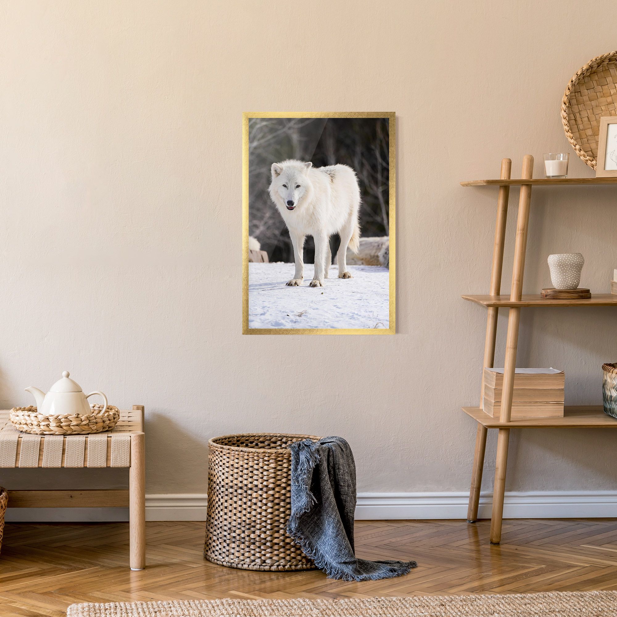 Beautiful White Wolf mockup 9