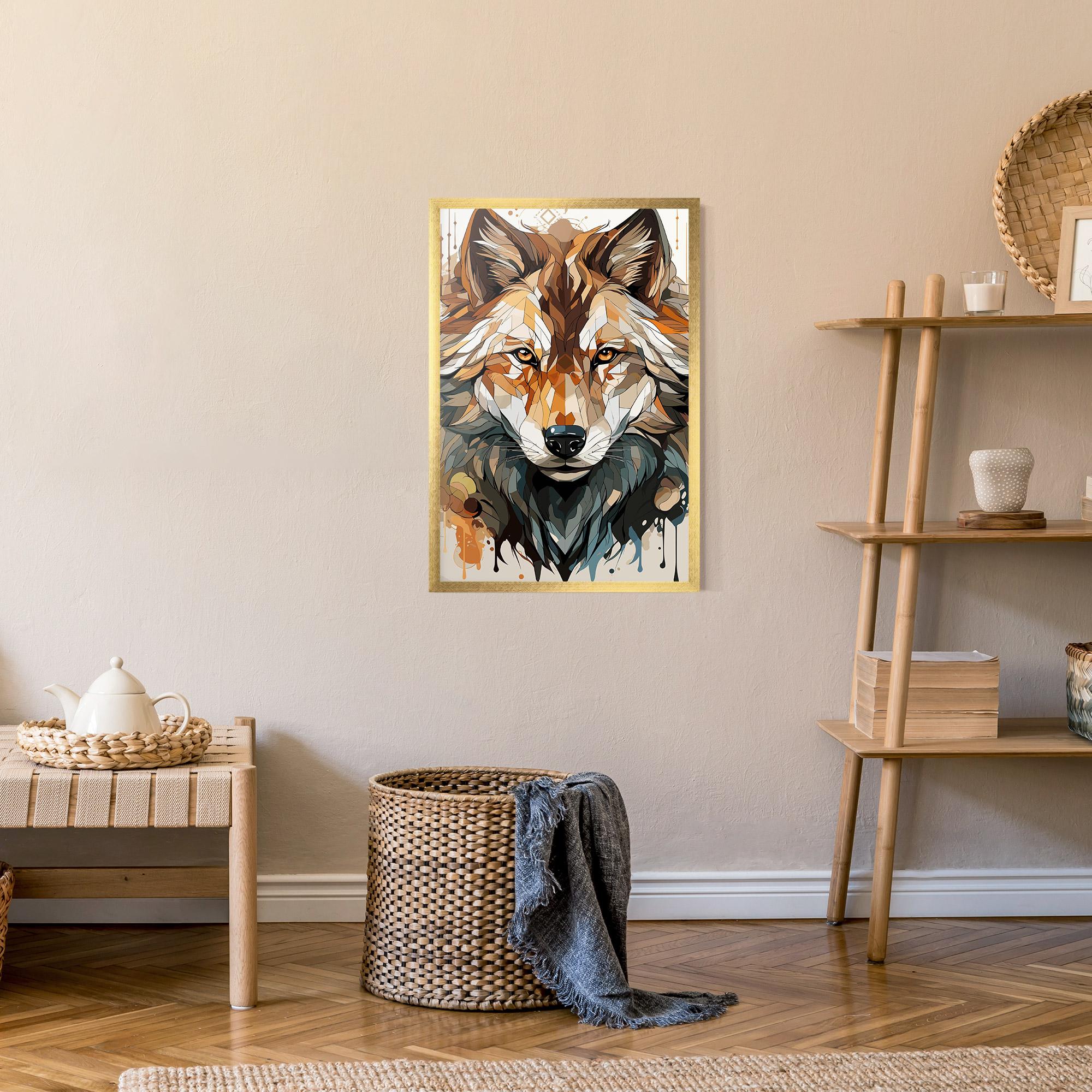 Gerahmte Poster Pretty Orange Wolf mockup 9