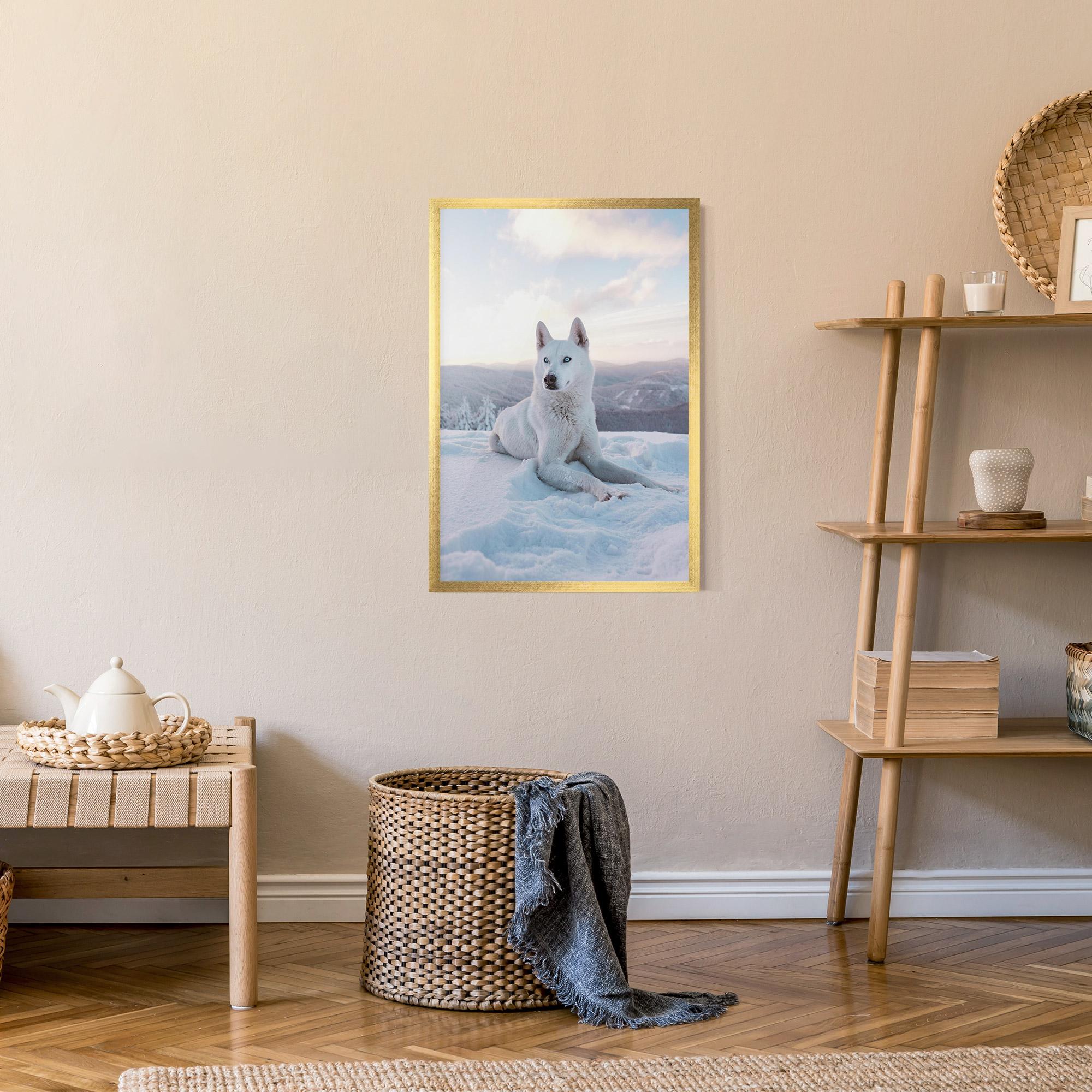 Gerahmte Poster White Snow Wolf mockup 9