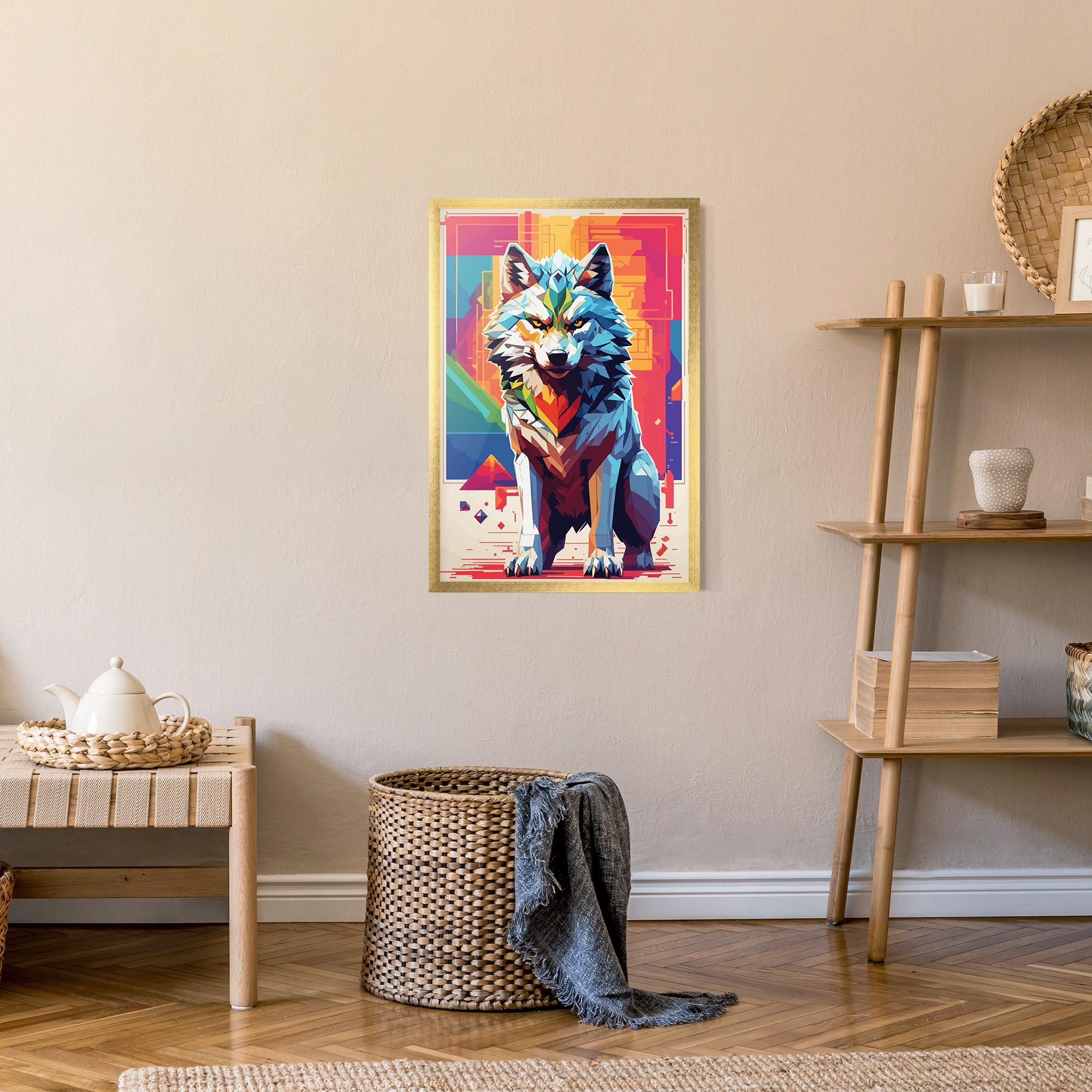 Gerahmte Poster Wolf Character mockup 9