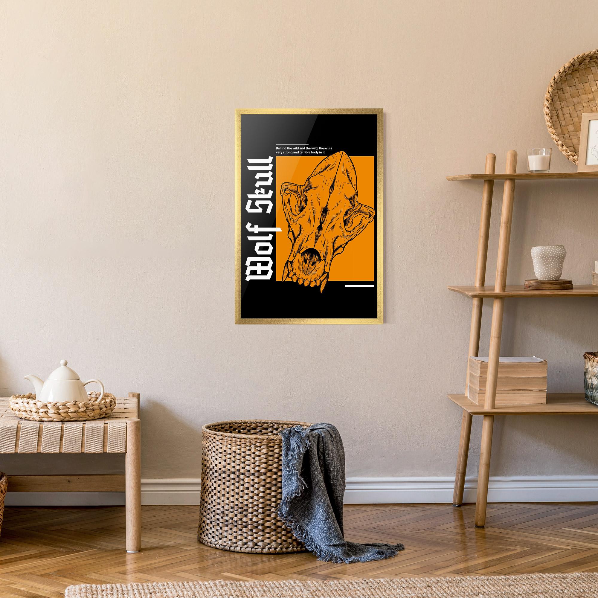Gerahmte Poster Wolf Skull mockup 9