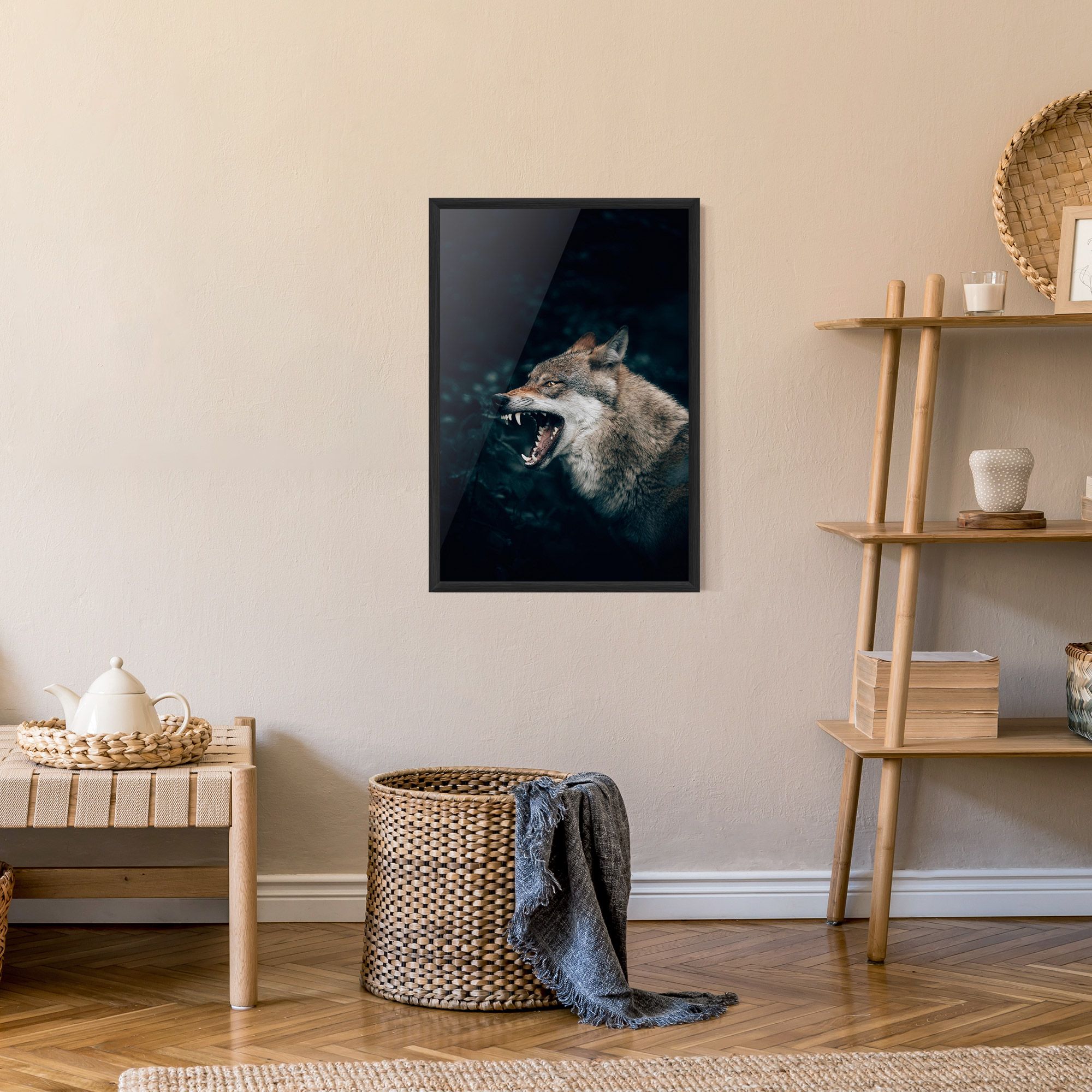 Angry Wolf In The Forest mockup 9