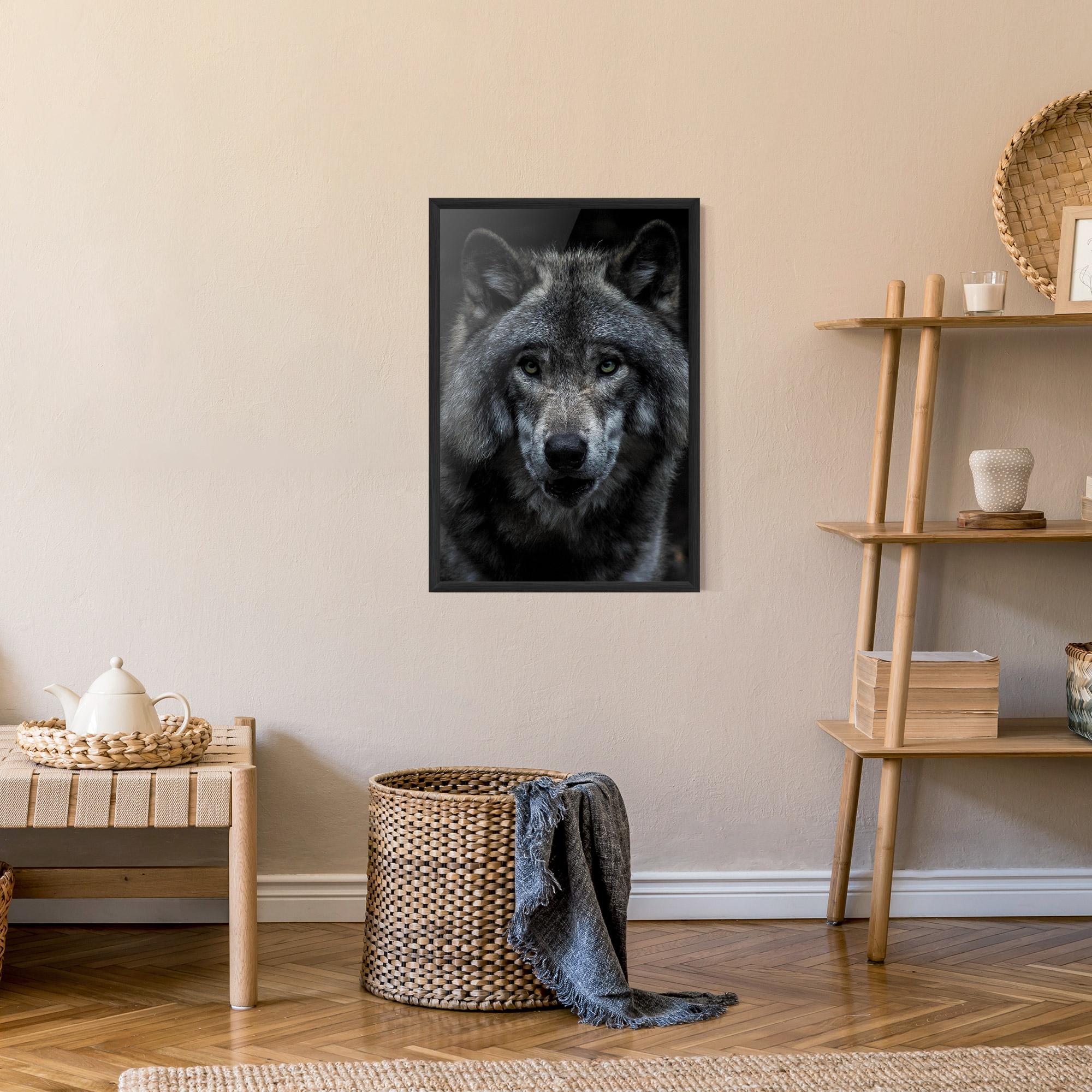 Gerahmte Poster Angry Wolf mockup 9