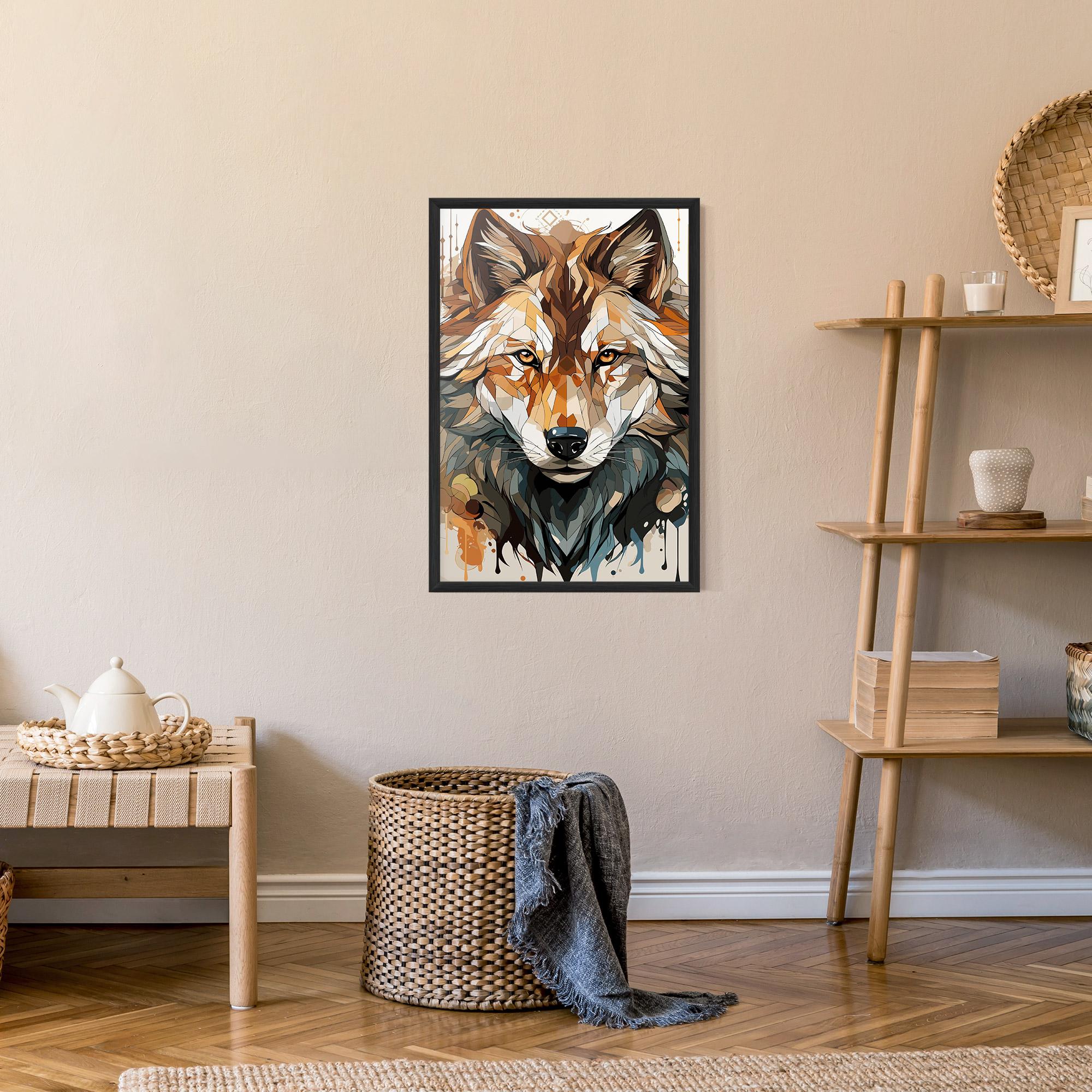 Gerahmte Poster Pretty Orange Wolf mockup 9