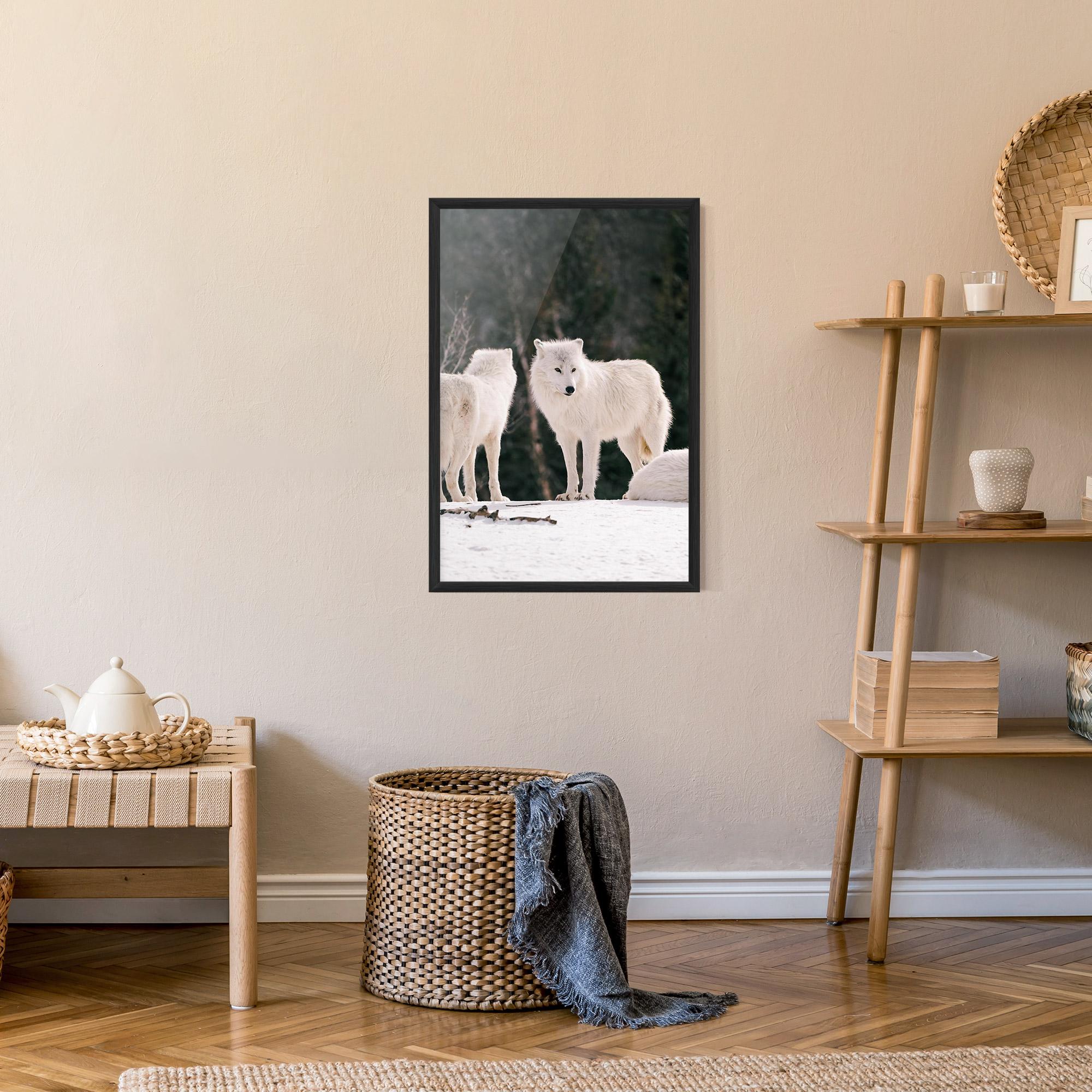Gerahmte Poster White Wolf Waiting mockup 9