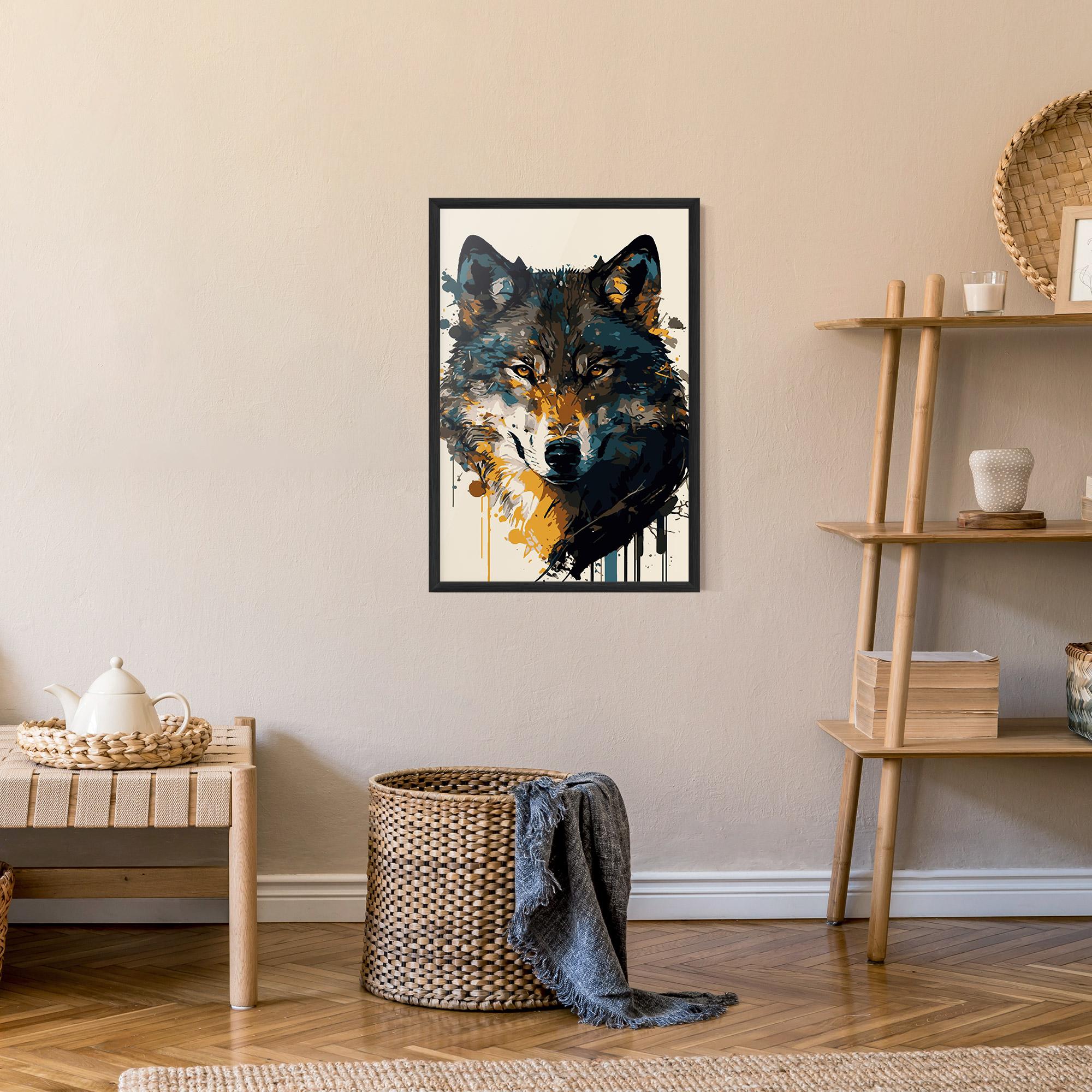 Gerahmte Poster Wolf Head Art mockup 9