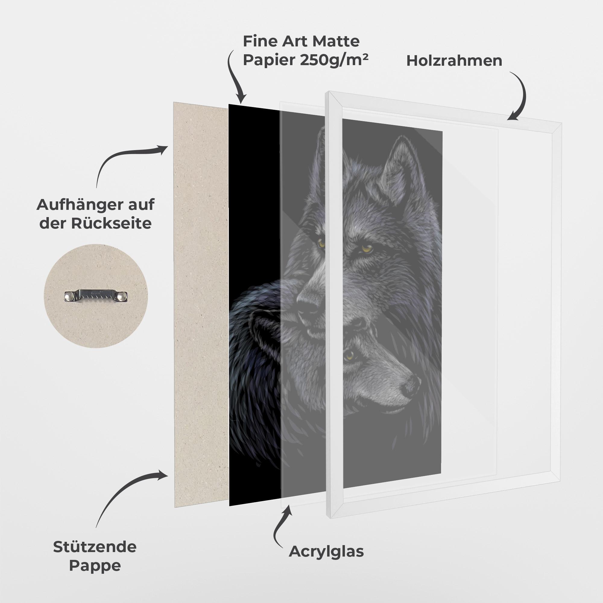 Gerahmte Poster Mom Wolf mockup 1