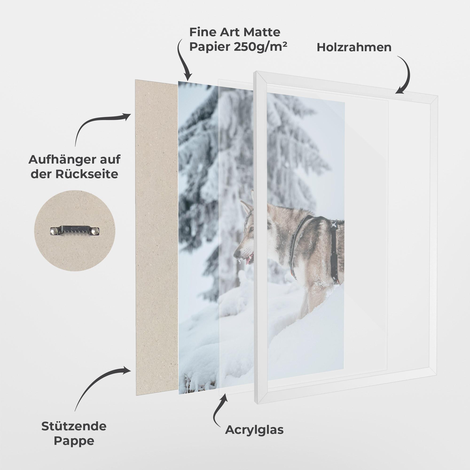 Gerahmte Poster Snow Wolf mockup 1