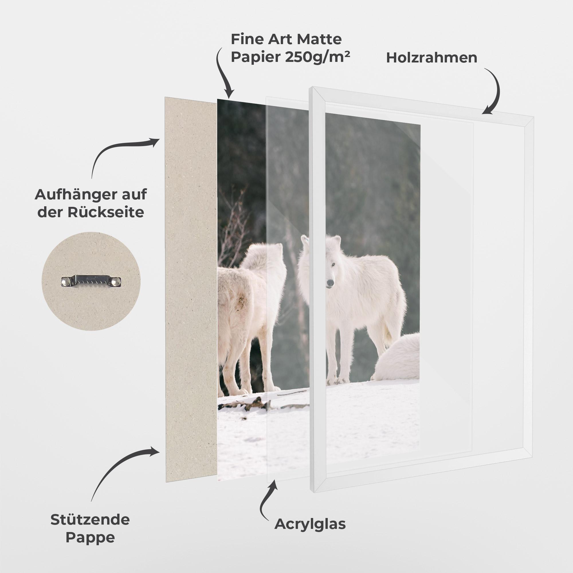 Gerahmte Poster White Wolf Waiting mockup 1