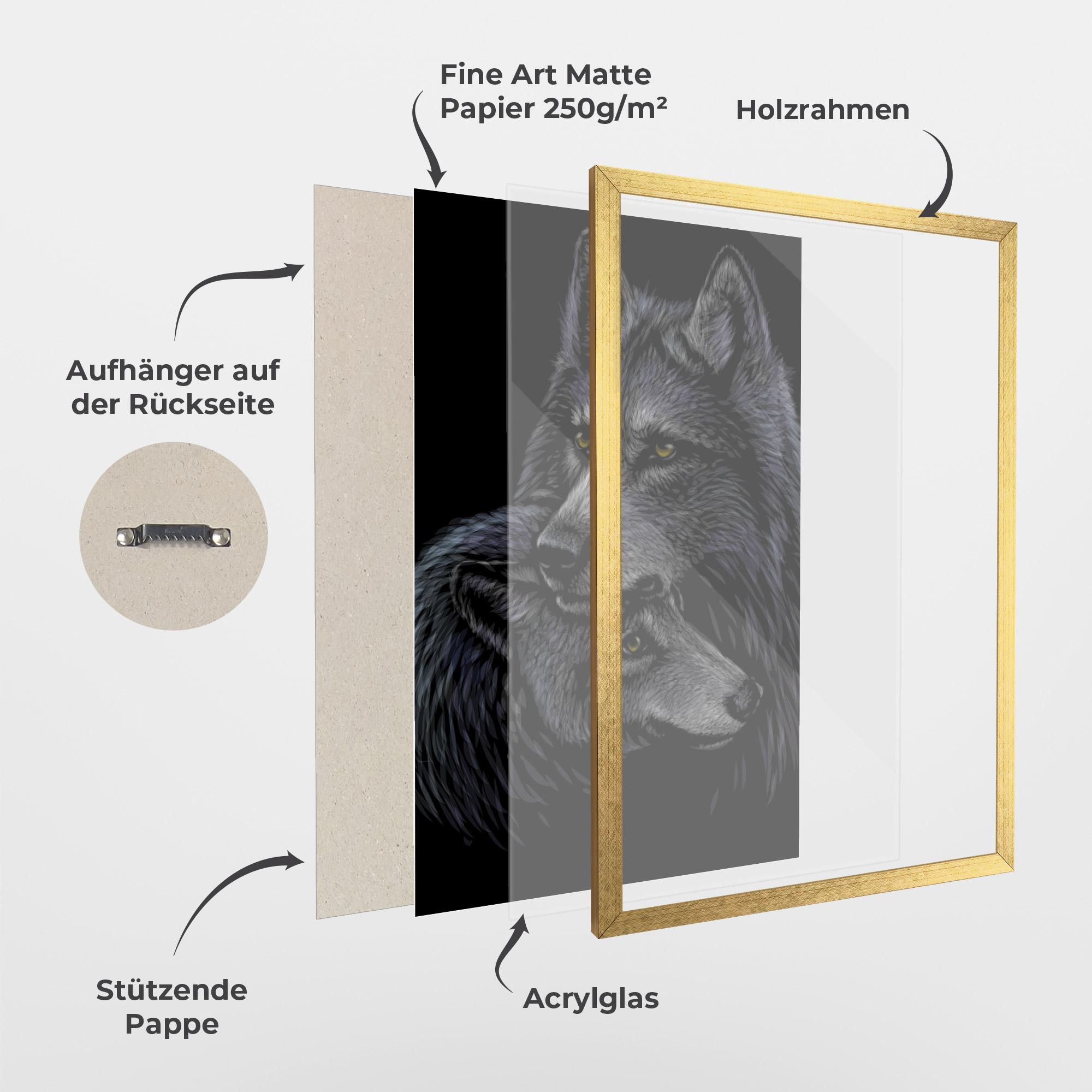 Gerahmte Poster Mom Wolf mockup 1