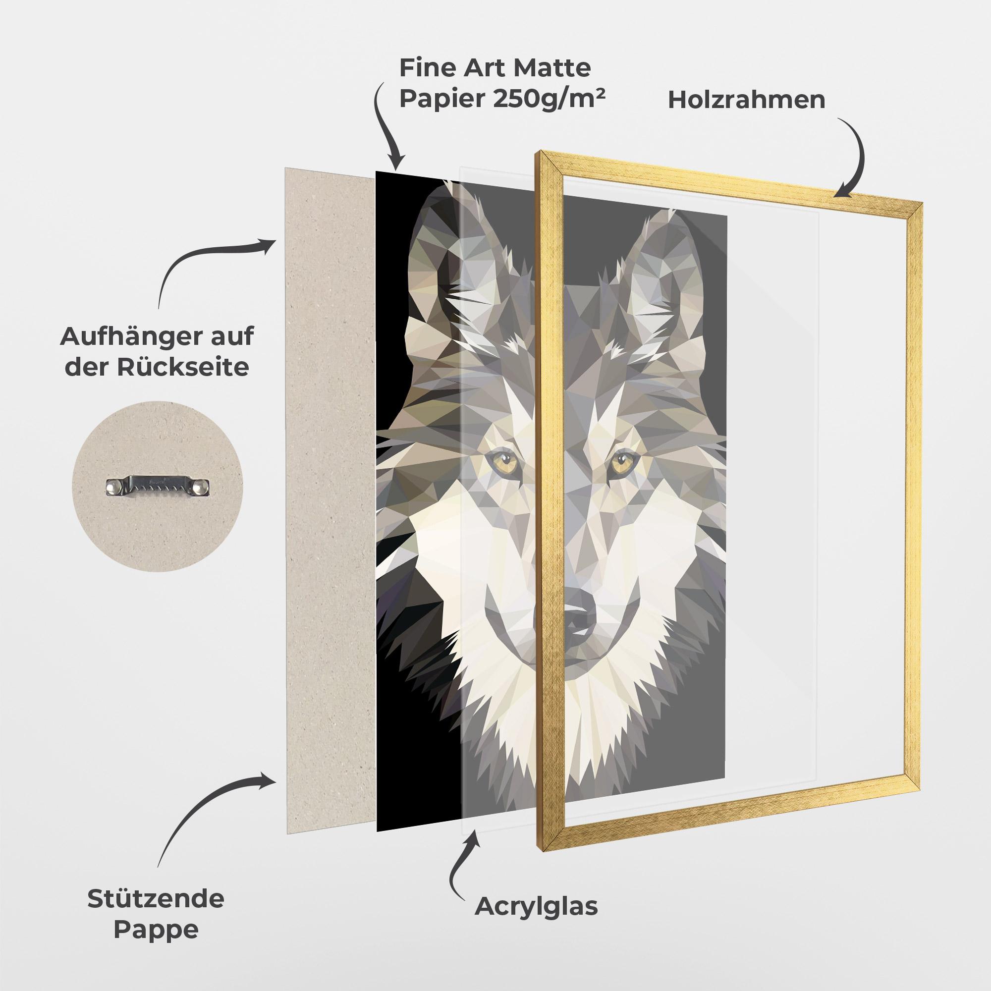 Gerahmte Poster Pretty Wolf Head mockup 1
