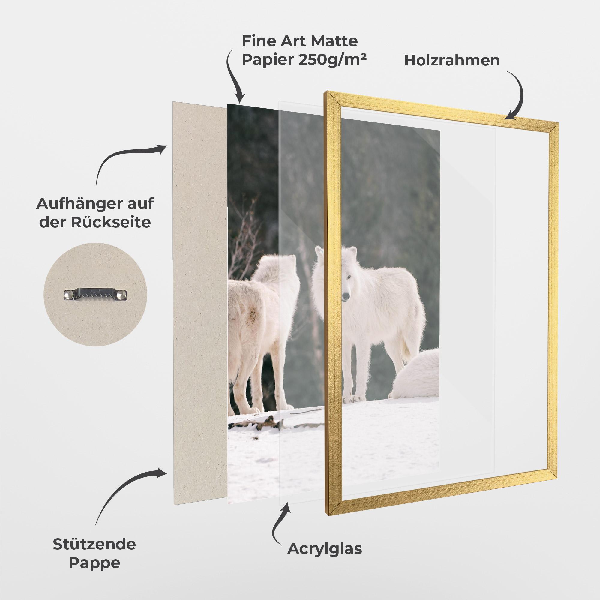 Gerahmte Poster White Wolf Waiting mockup 1