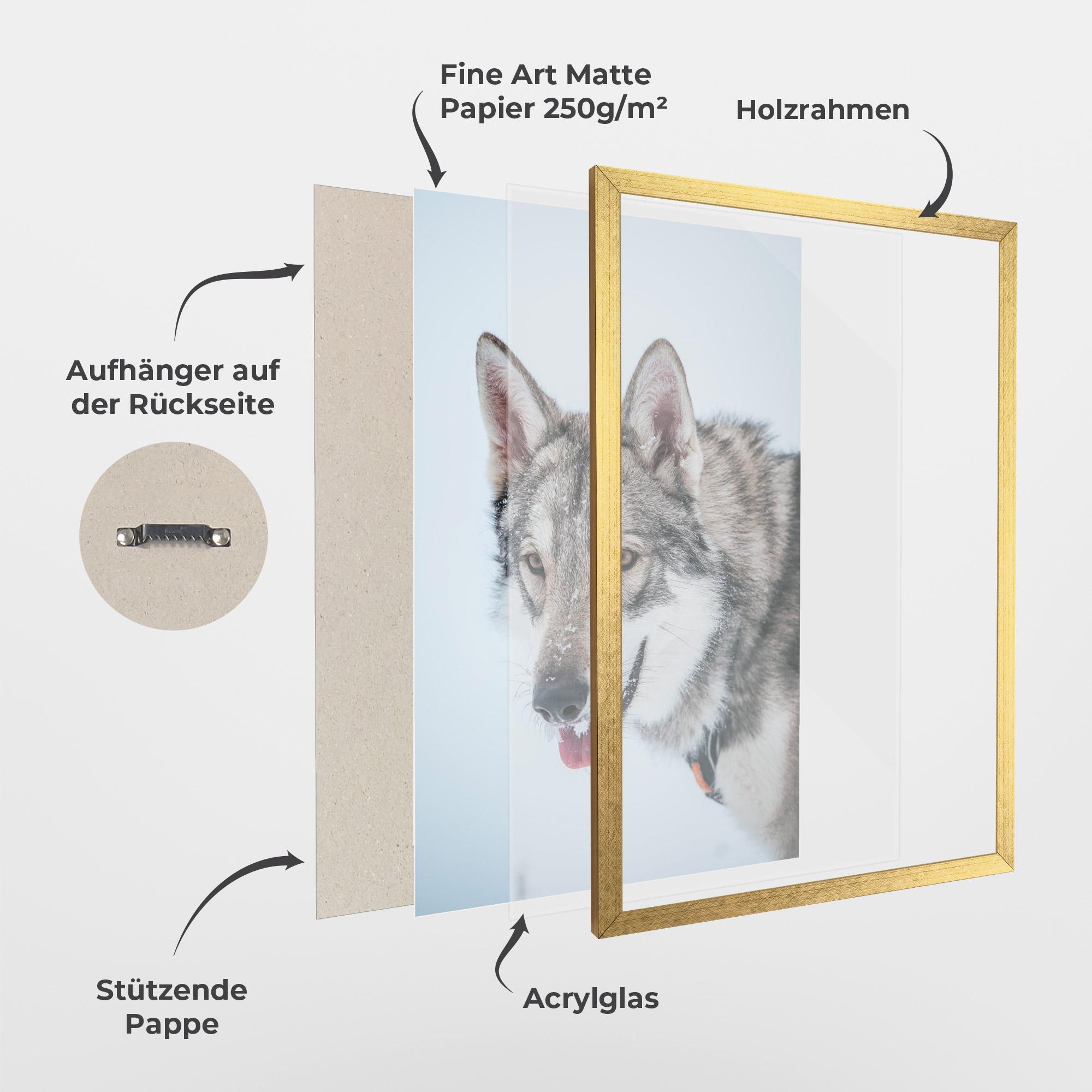 Gerahmte Poster Wolf Head mockup 1