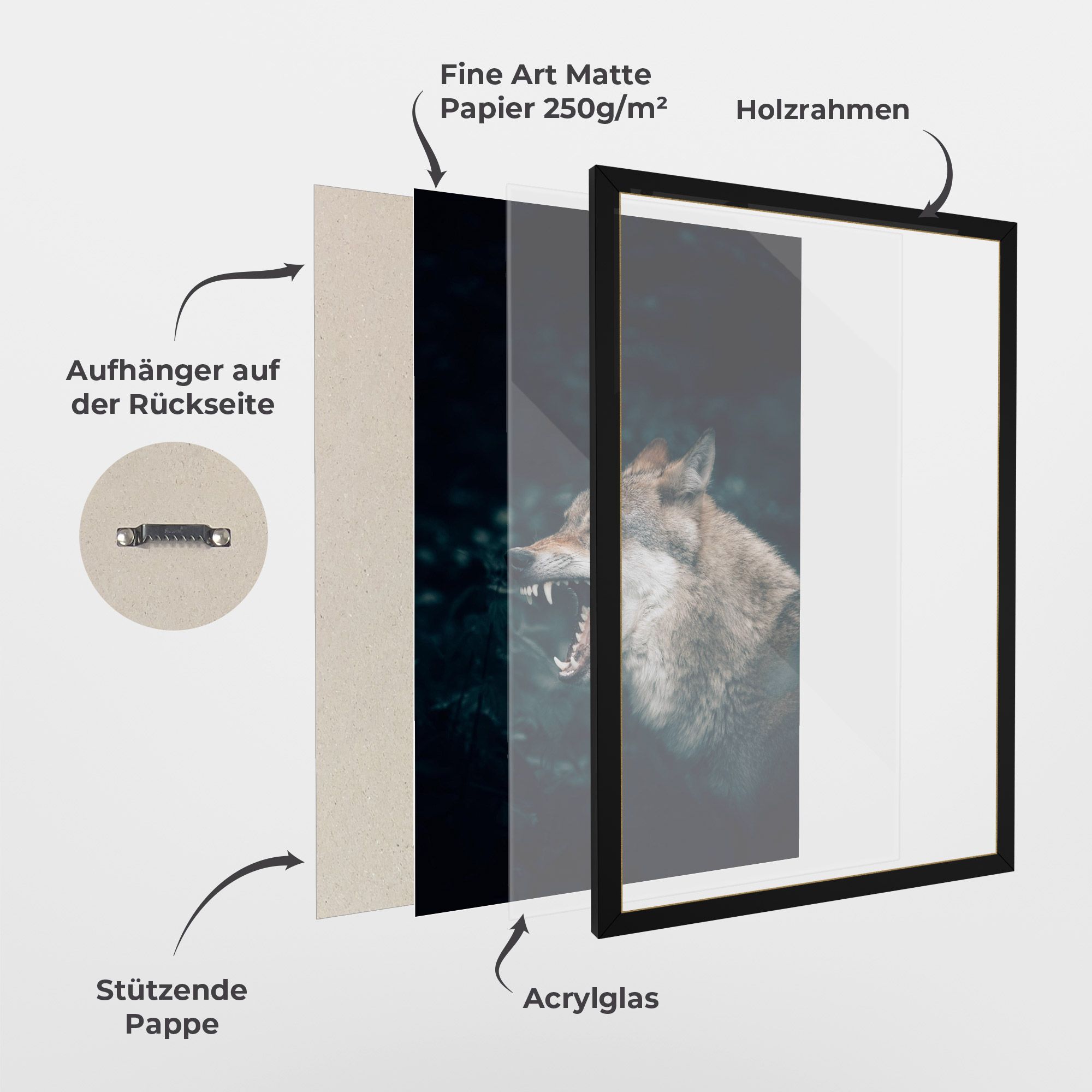Angry Wolf In The Forest mockup 1