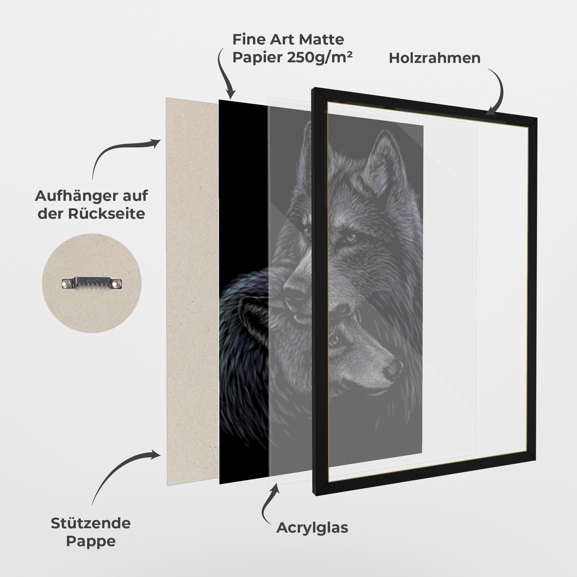 Gerahmte Poster Mom Wolf mockup 1