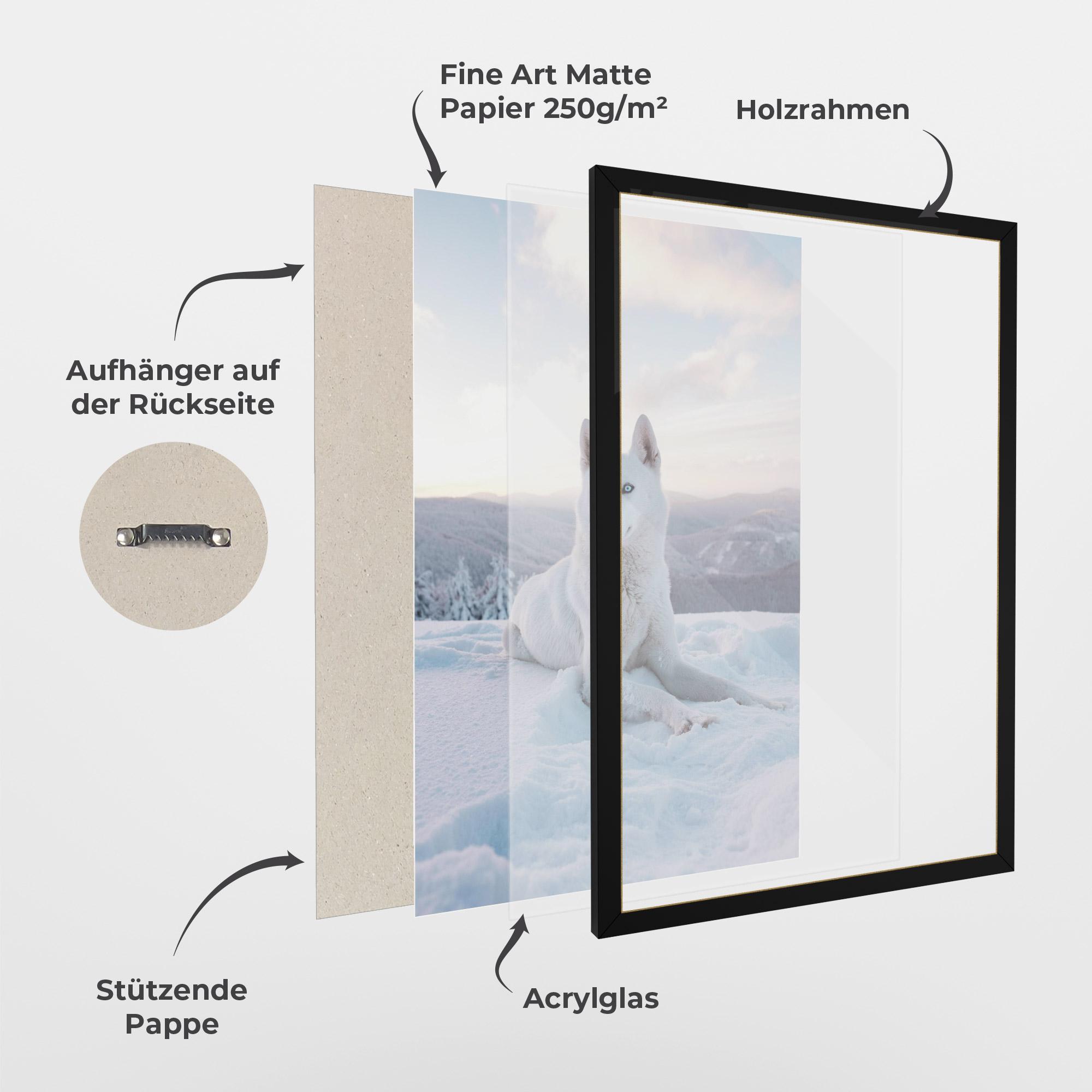 Gerahmte Poster White Snow Wolf mockup 1