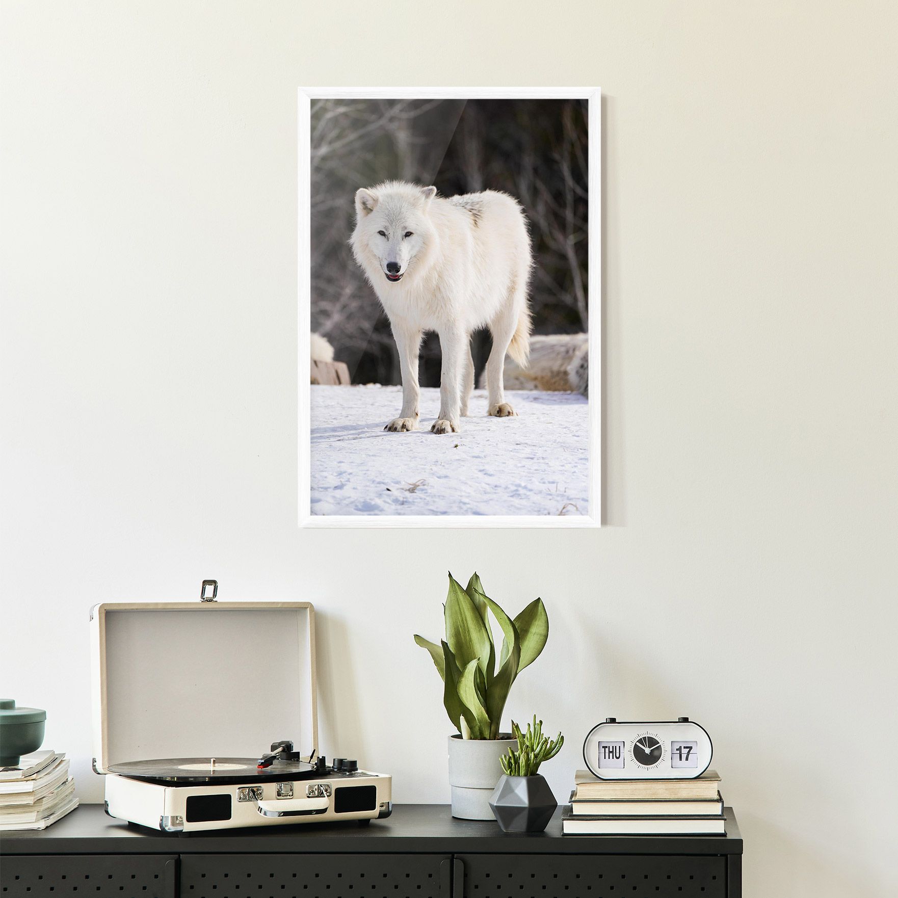 Beautiful White Wolf mockup 2