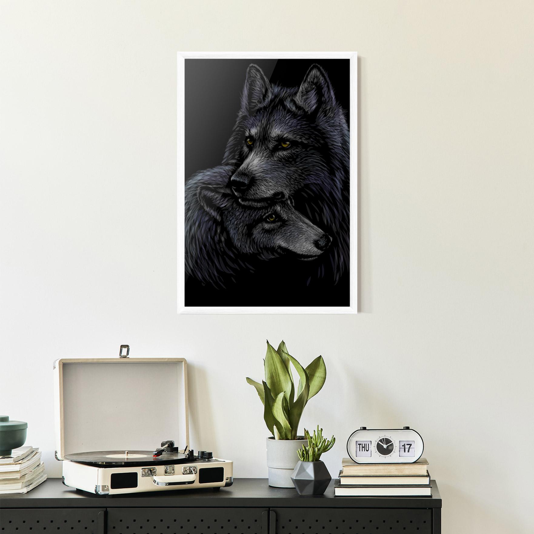 Gerahmte Poster Mom Wolf mockup 2
