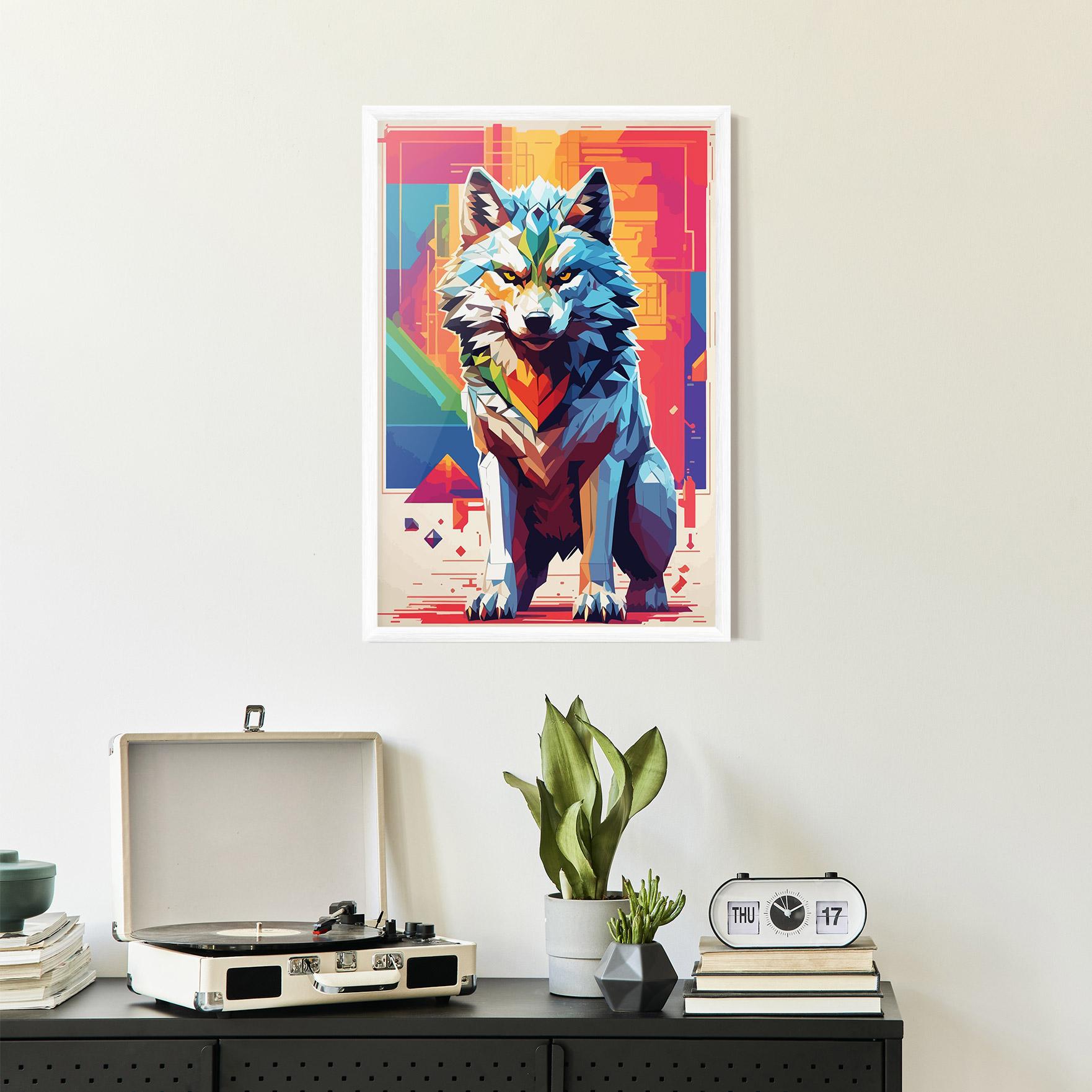 Gerahmte Poster Wolf Character mockup 2