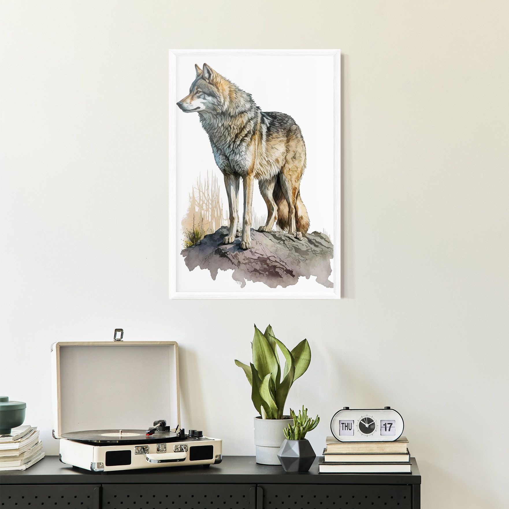 Wolf On Rock mockup 2