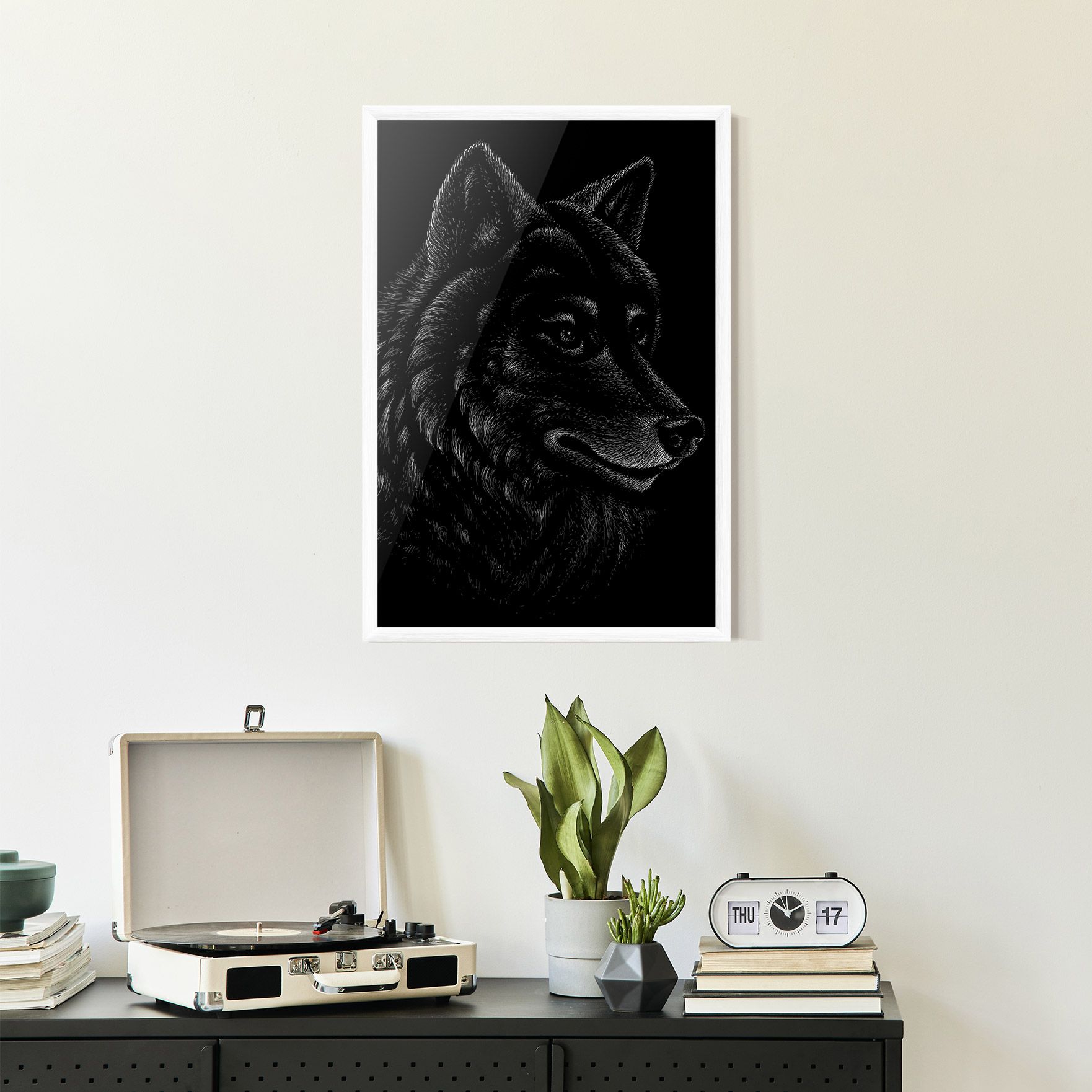 Wolf Shillouette Head mockup 2